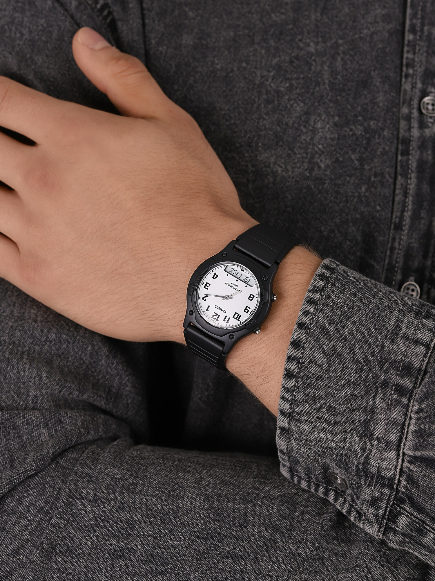 Casio AW-49H-7BV dla dzieci zegarek Analogowo - cyfrowe pasek