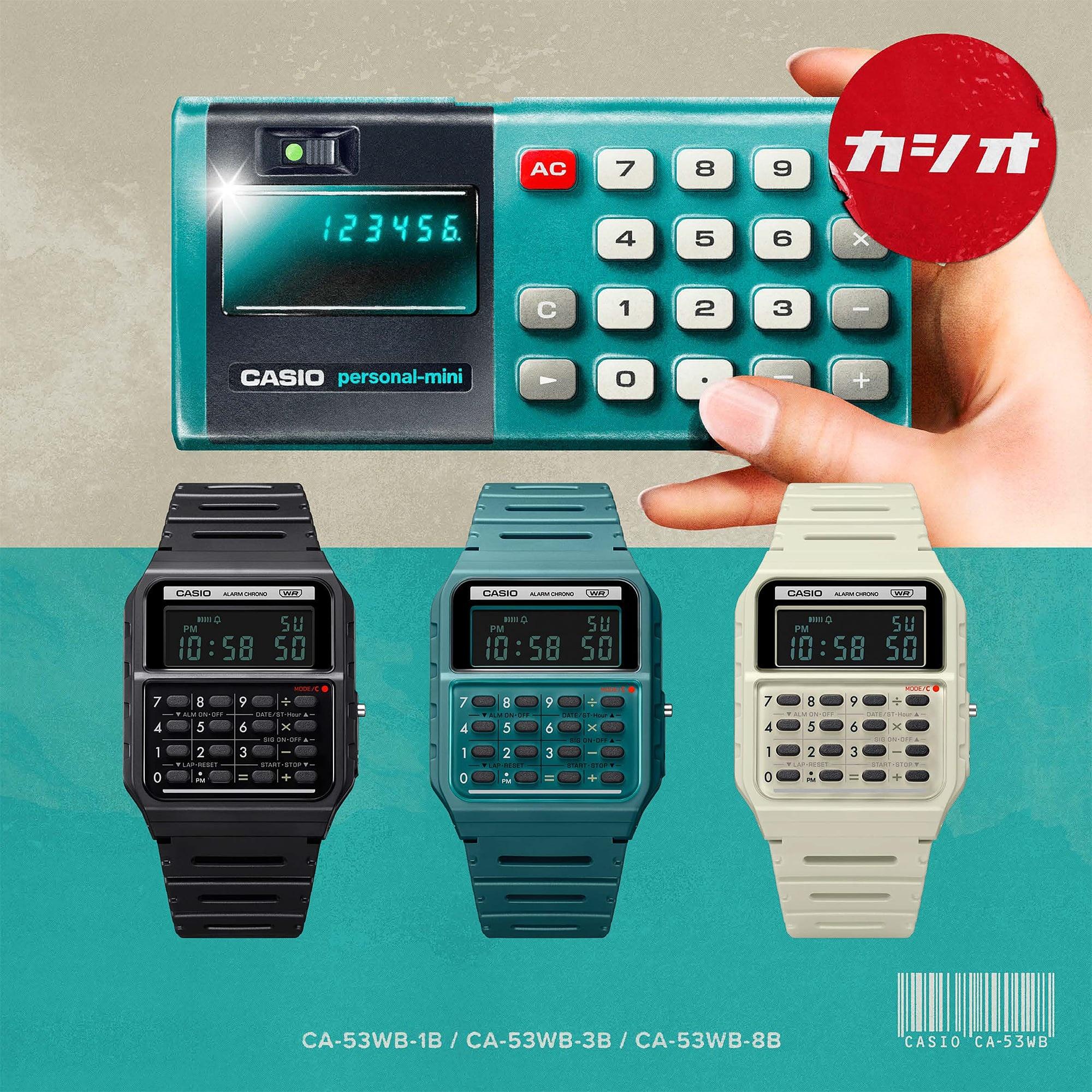 Casio CA-53WB-8BEF Retro retro zegarek beżowy