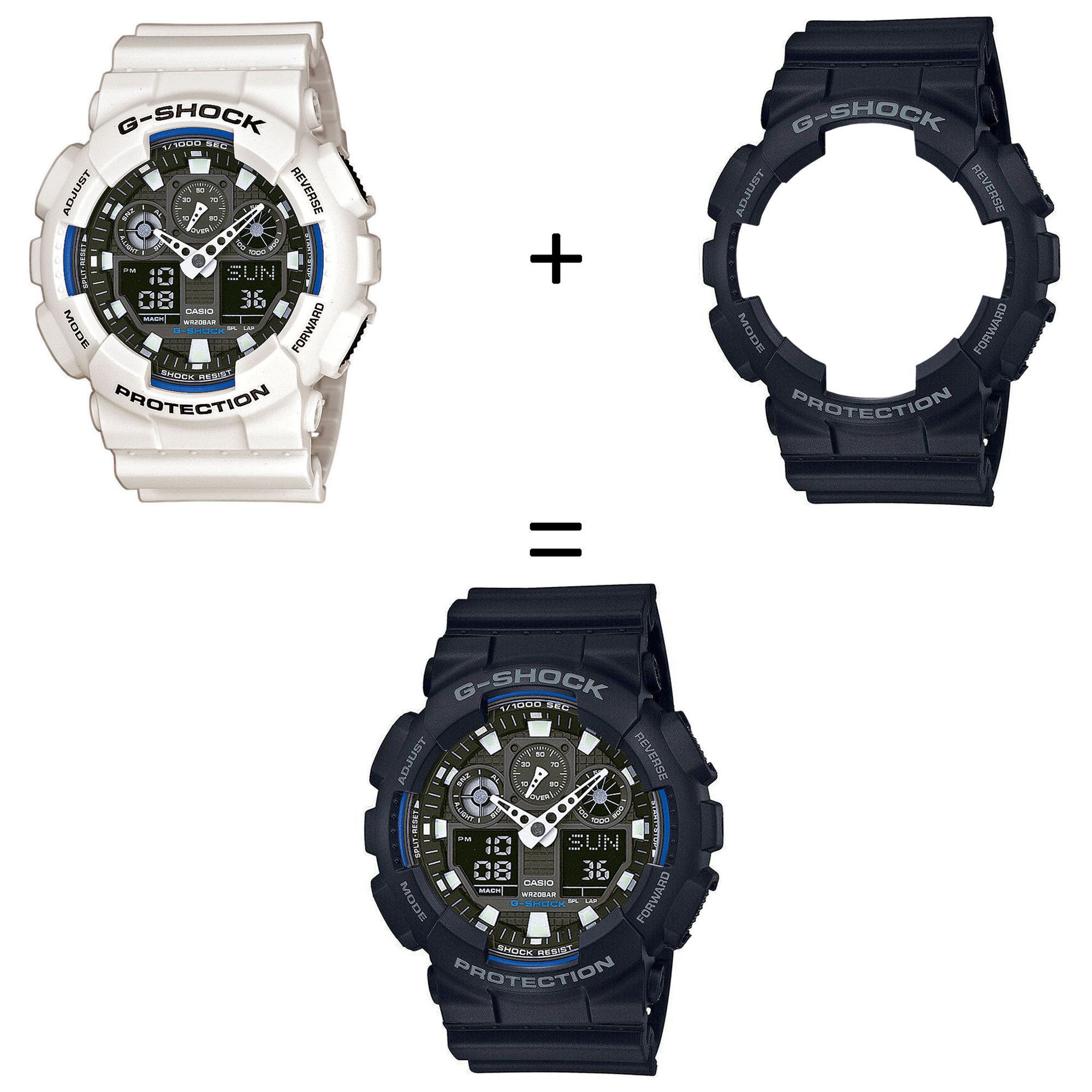 Casio GA-100B-7AER + BEZEL 10427816 + PASEK 10427899 zegarek - miniatura 2