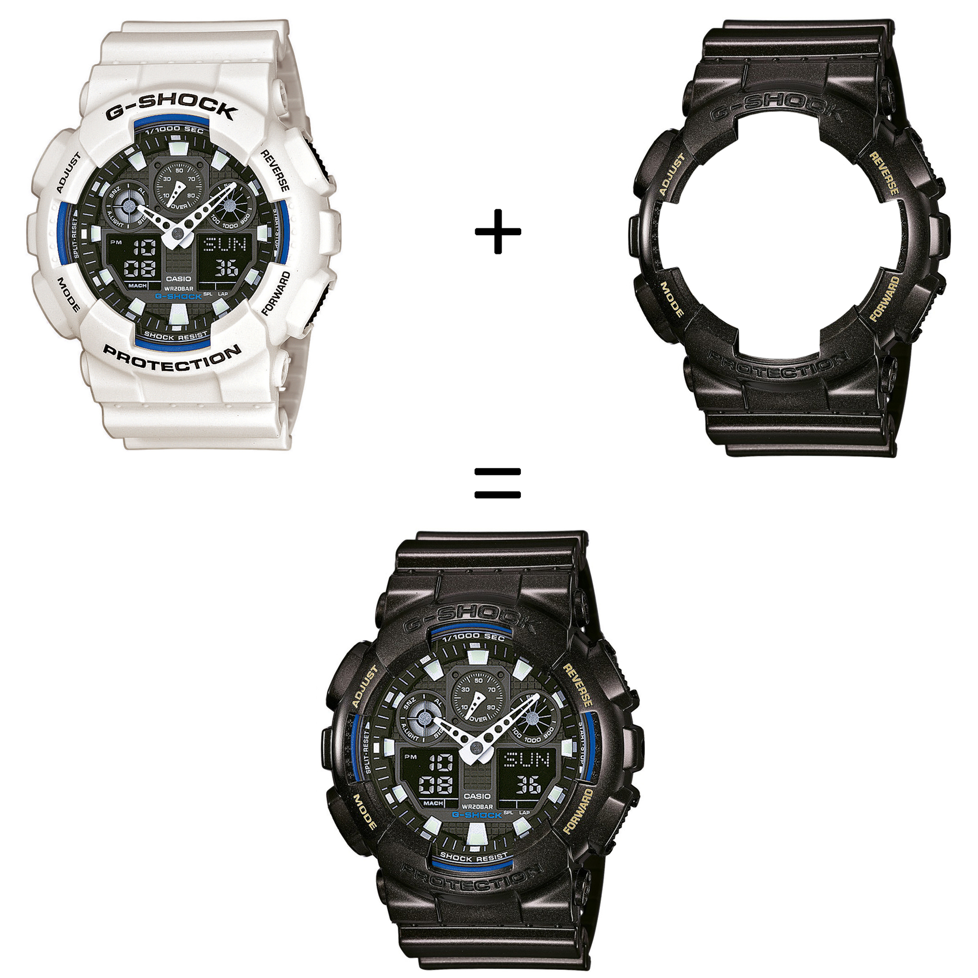 Casio GA-100B-7AER + BEZEL 10447325 + PASEK 10447332 zegarek - miniatura 2