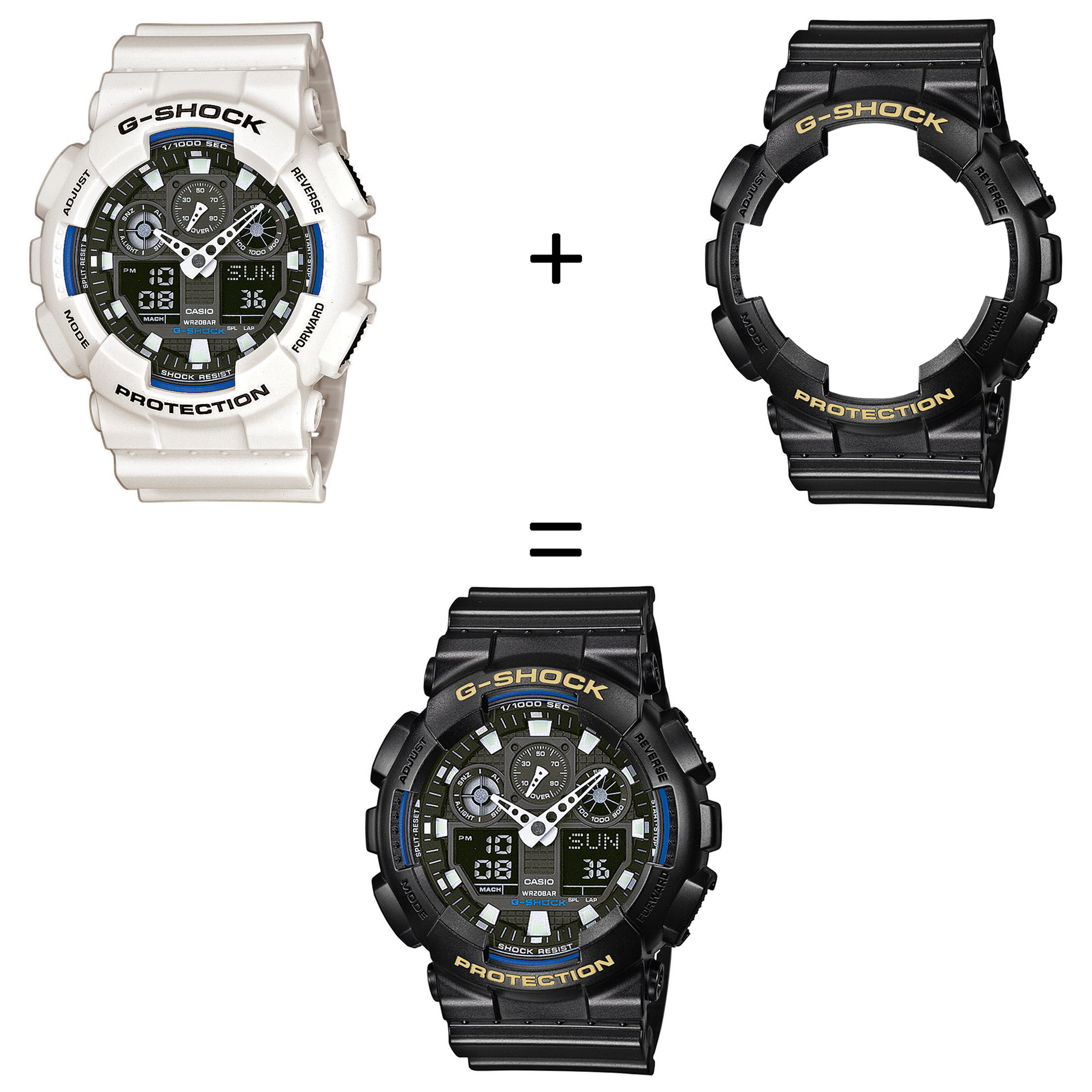 Casio GA-100B-7AER + BEZEL 10467789 + PASEK 10467763 zegarek - miniatura 2