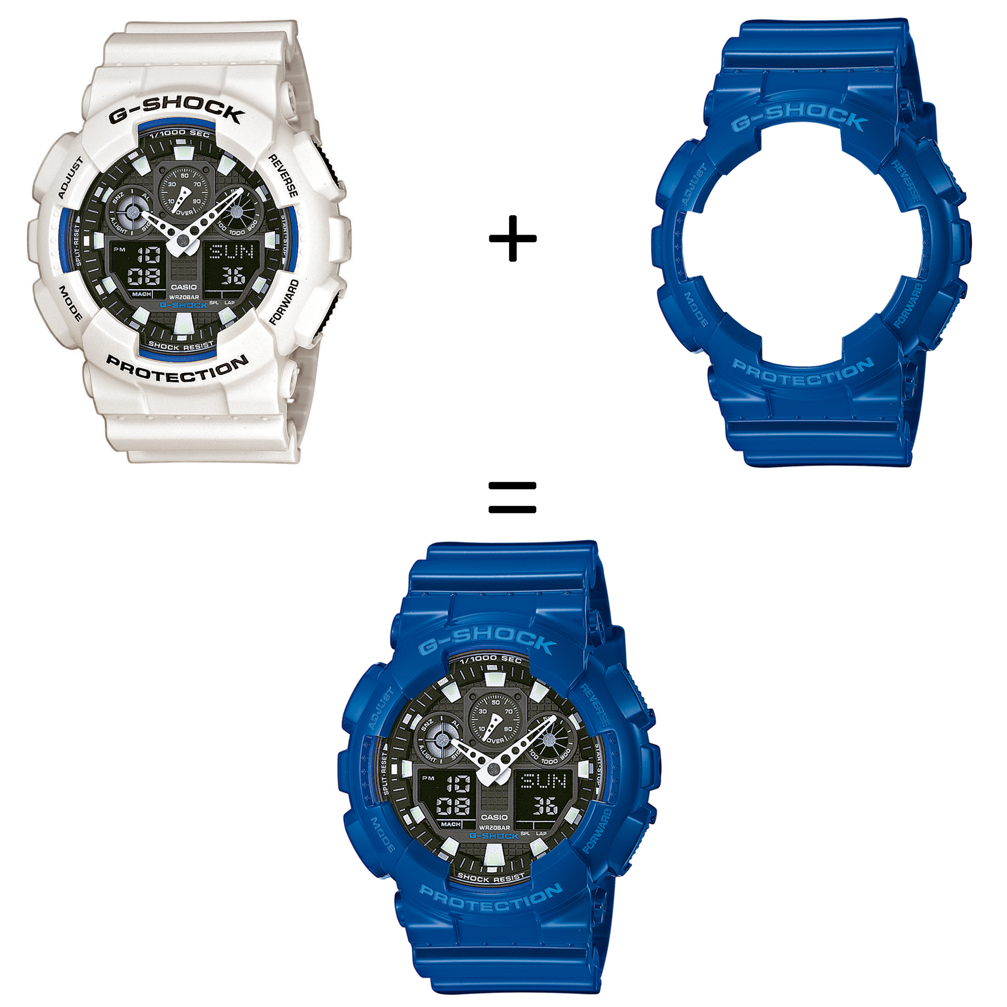 Casio GA-100B-7AER + BEZEL 10468202 + PASEK 10468157 zegarek - miniatura 2
