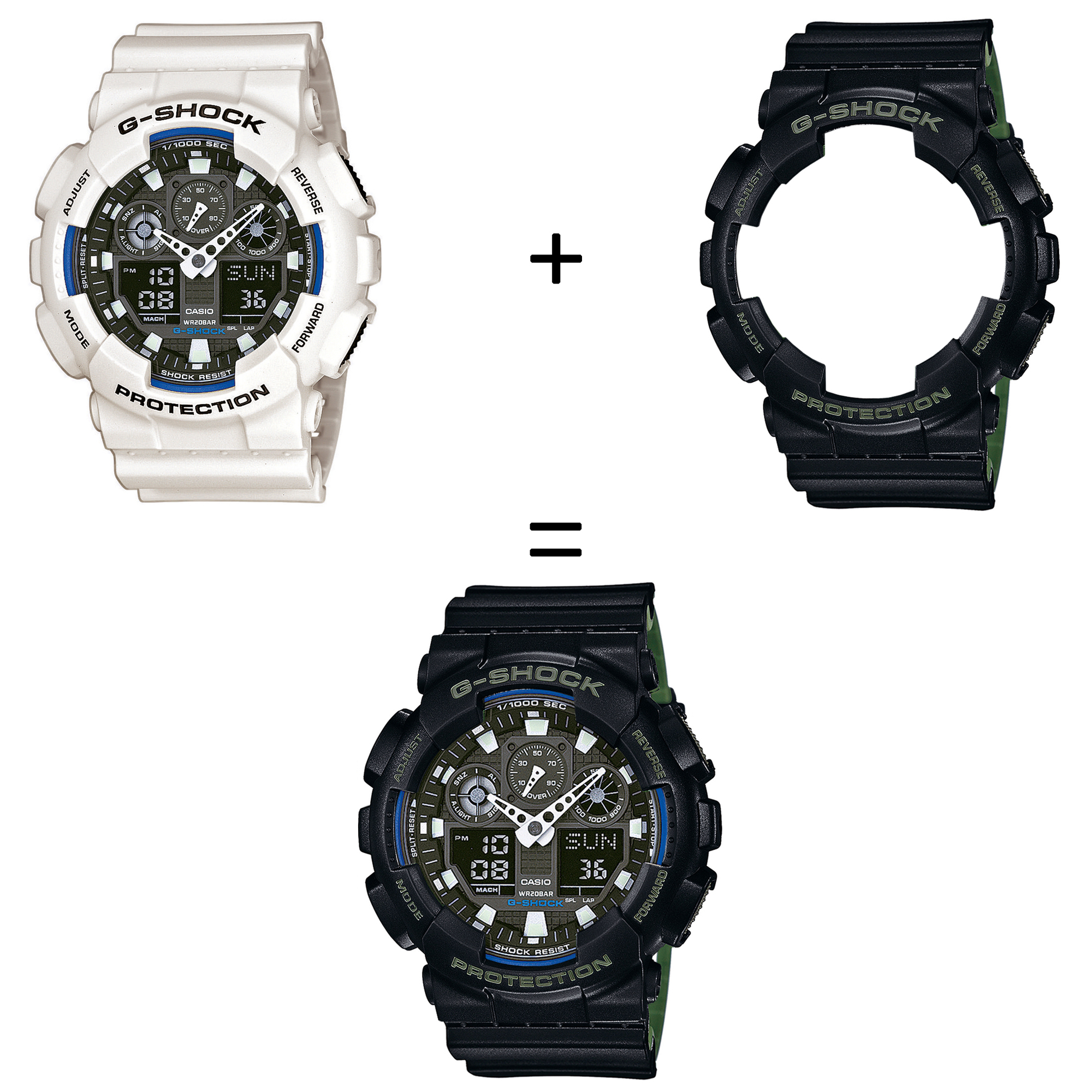 Casio GA-100B-7AER + BEZEL 10527397 + PASEK 10527466 zegarek - miniatura 2