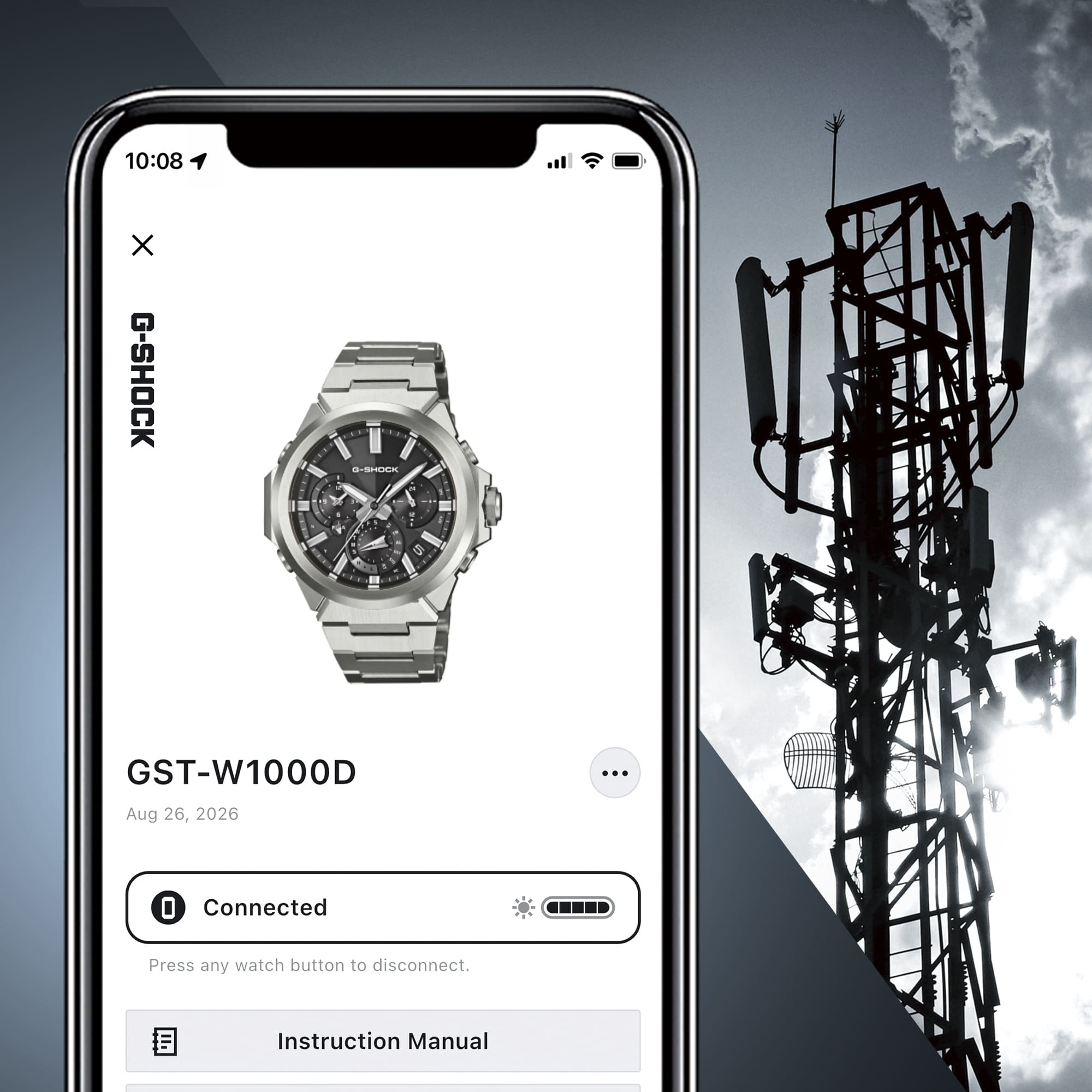 Zegarek G-SHOCK Casio Solar Sapphire z automatycznym nastawianiem czasu
