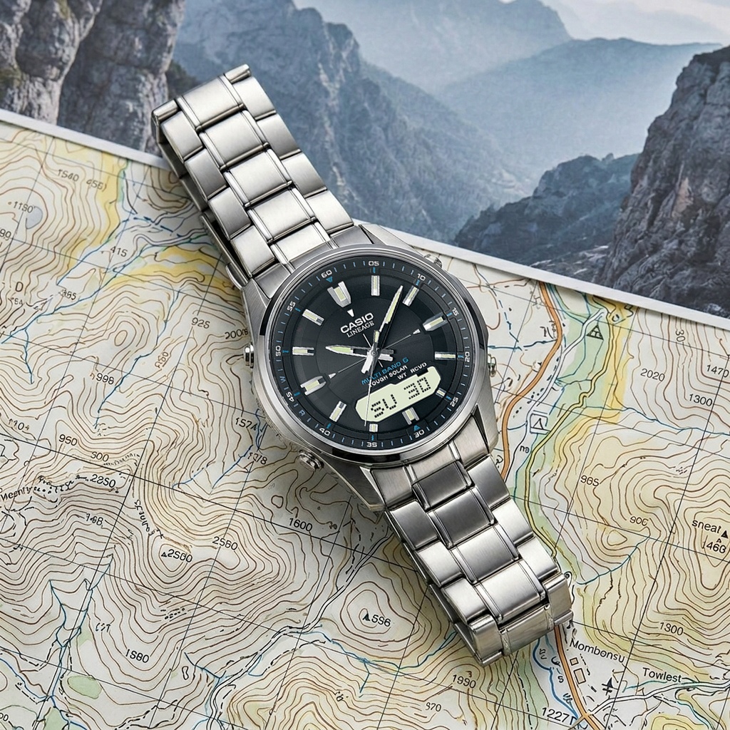 Casio LCW-M100DSE-1AER męski zegarek Lineage bransoleta