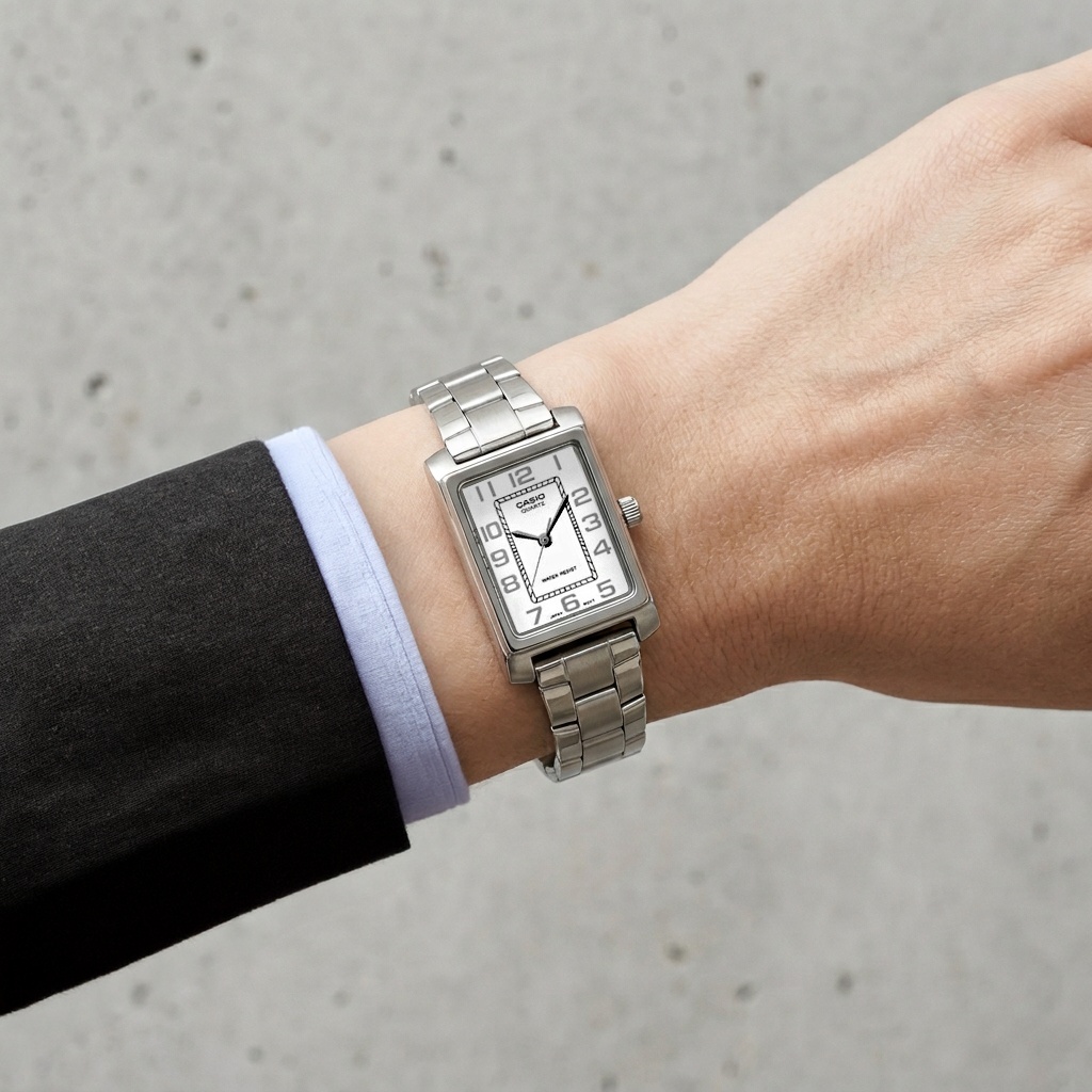 Casio LTP-1234PD-7BEG zegarek srebrny klasyczny Klasyczne bransoleta