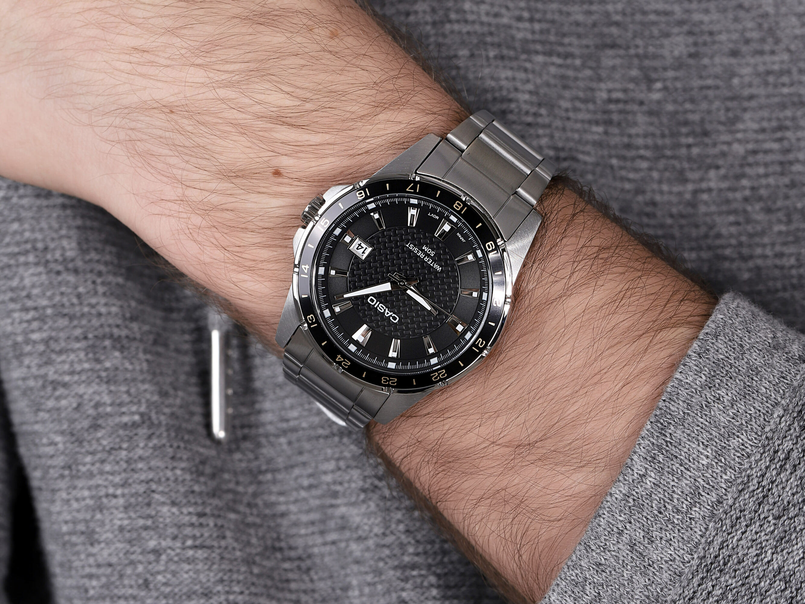 Casio MTP-1290D-1A2VEF męski zegarek Klasyczne bransoleta