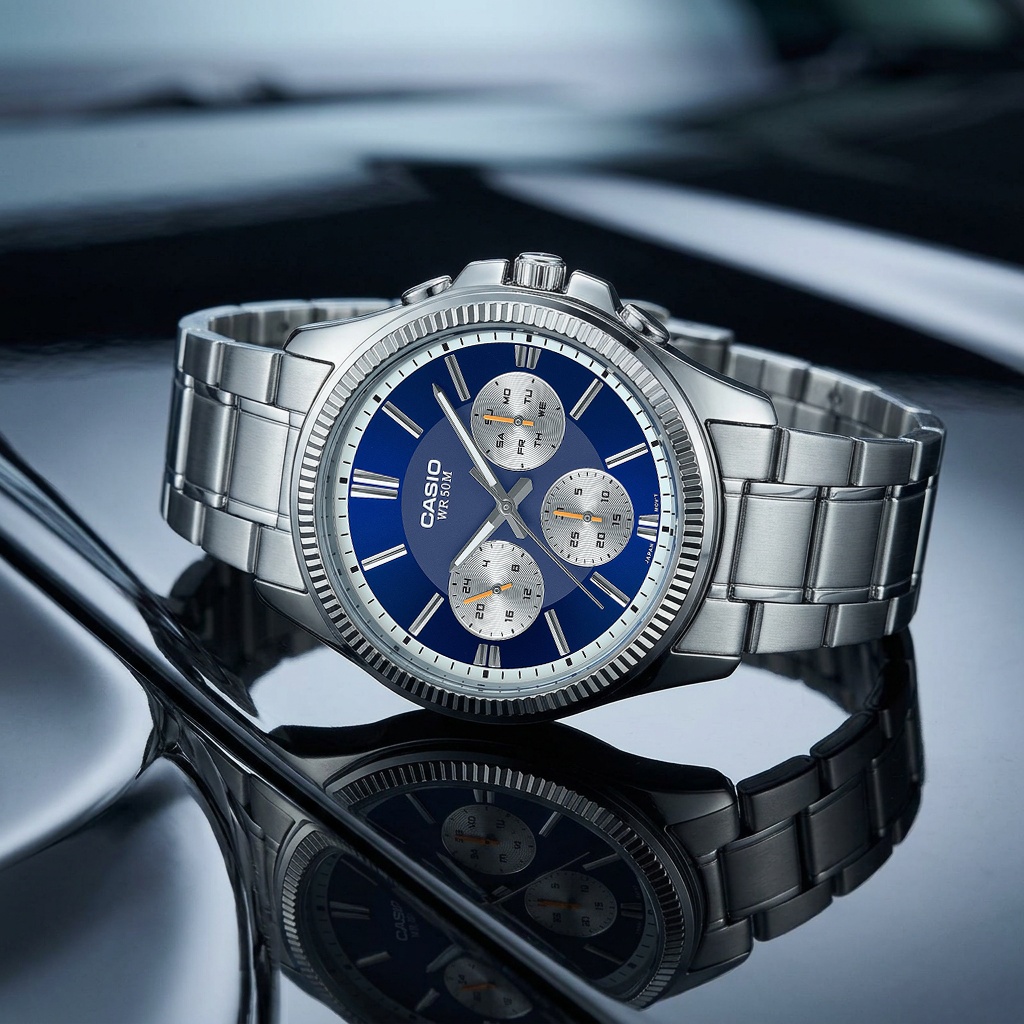 Casio MTP-1375PD-2A1VEF zegarek srebrny klasyczny Męskie bransoleta