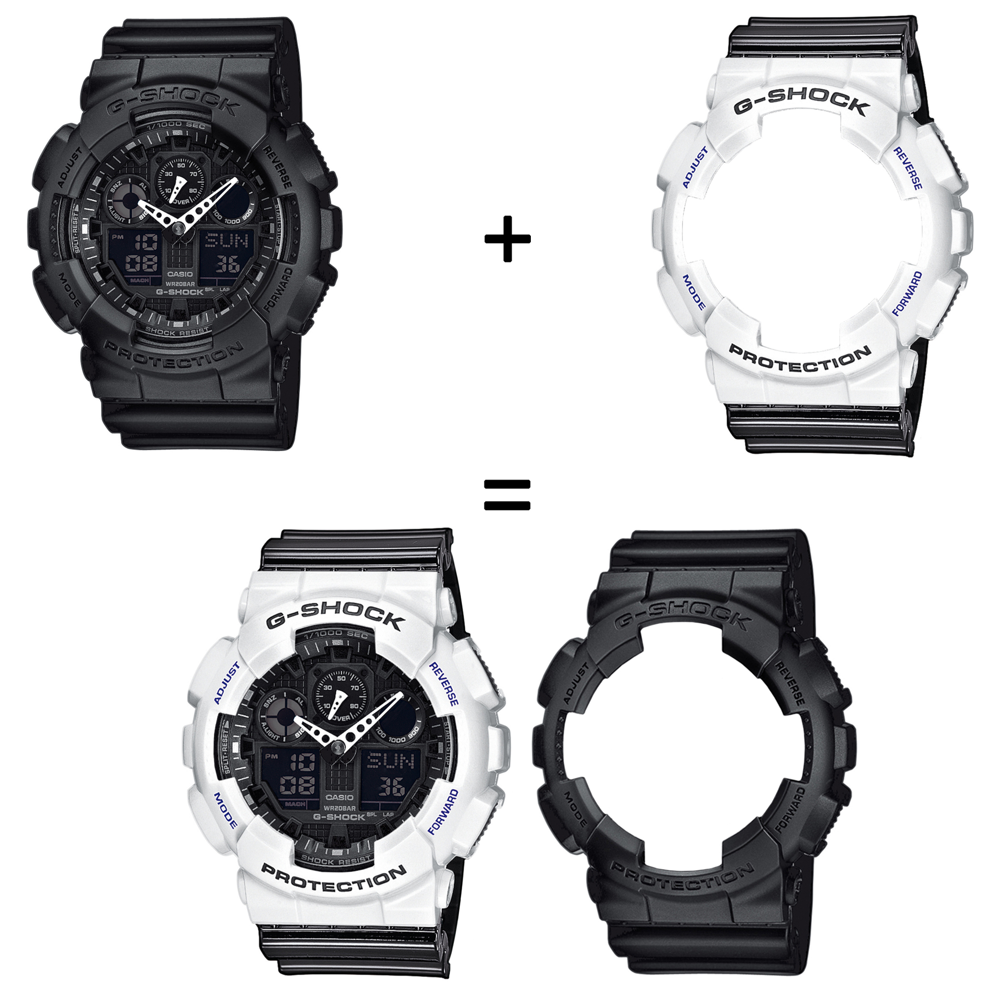 Casio SET GA-100-1A1ER + BEZEL 10347600 + PASEK 10378391 zegarek - miniatura 2