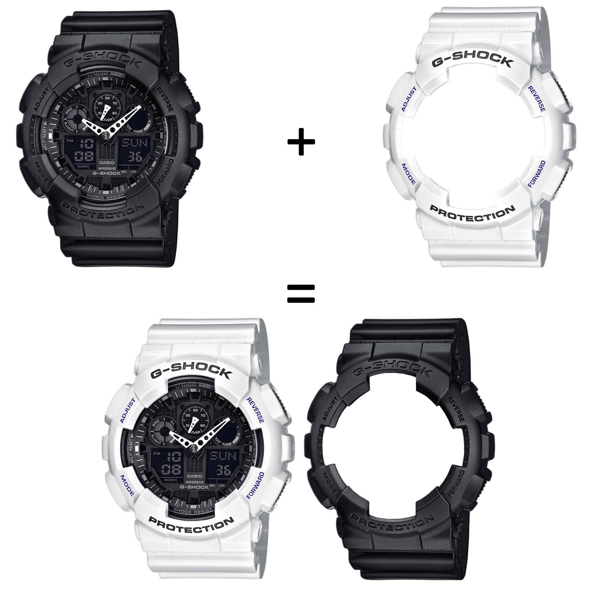 Casio SET GA-100-1A1ER + BEZEL 10347600 + PASEK 10430571 zegarek - miniatura 2