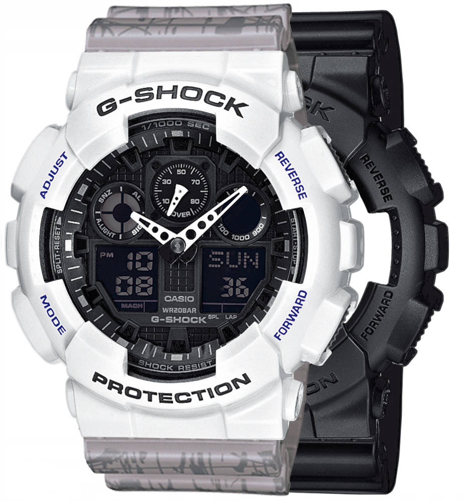 G-SHOCK SET GA-100-1A1ER + BEZEL 10347600 + PASEK 10498174