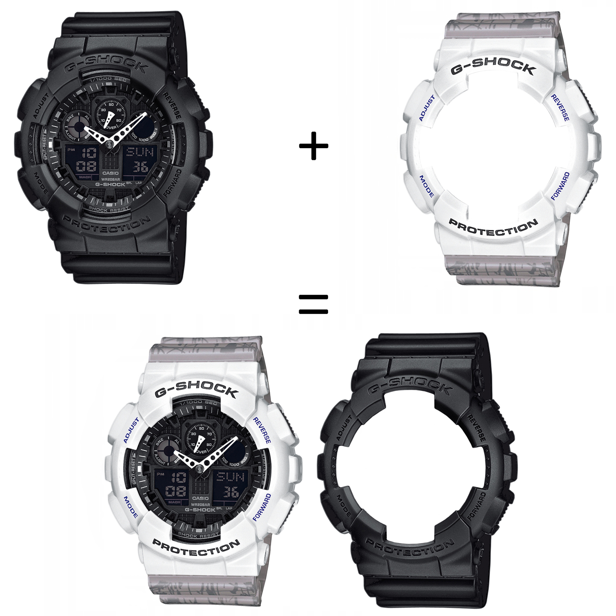 Casio SET GA-100-1A1ER + BEZEL 10347600 + PASEK 10498174 zegarek - miniatura 2