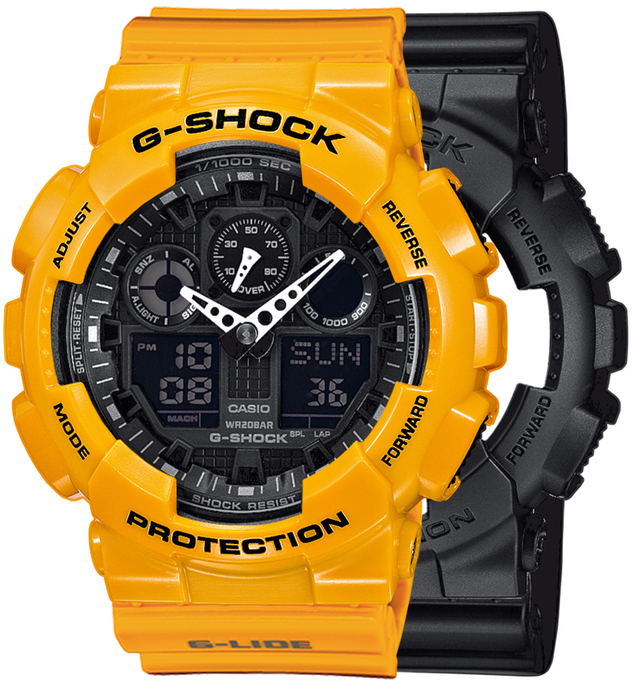 G-SHOCK SET GA-100-1A1ER + BEZEL 10347601 + PASEK 10457913