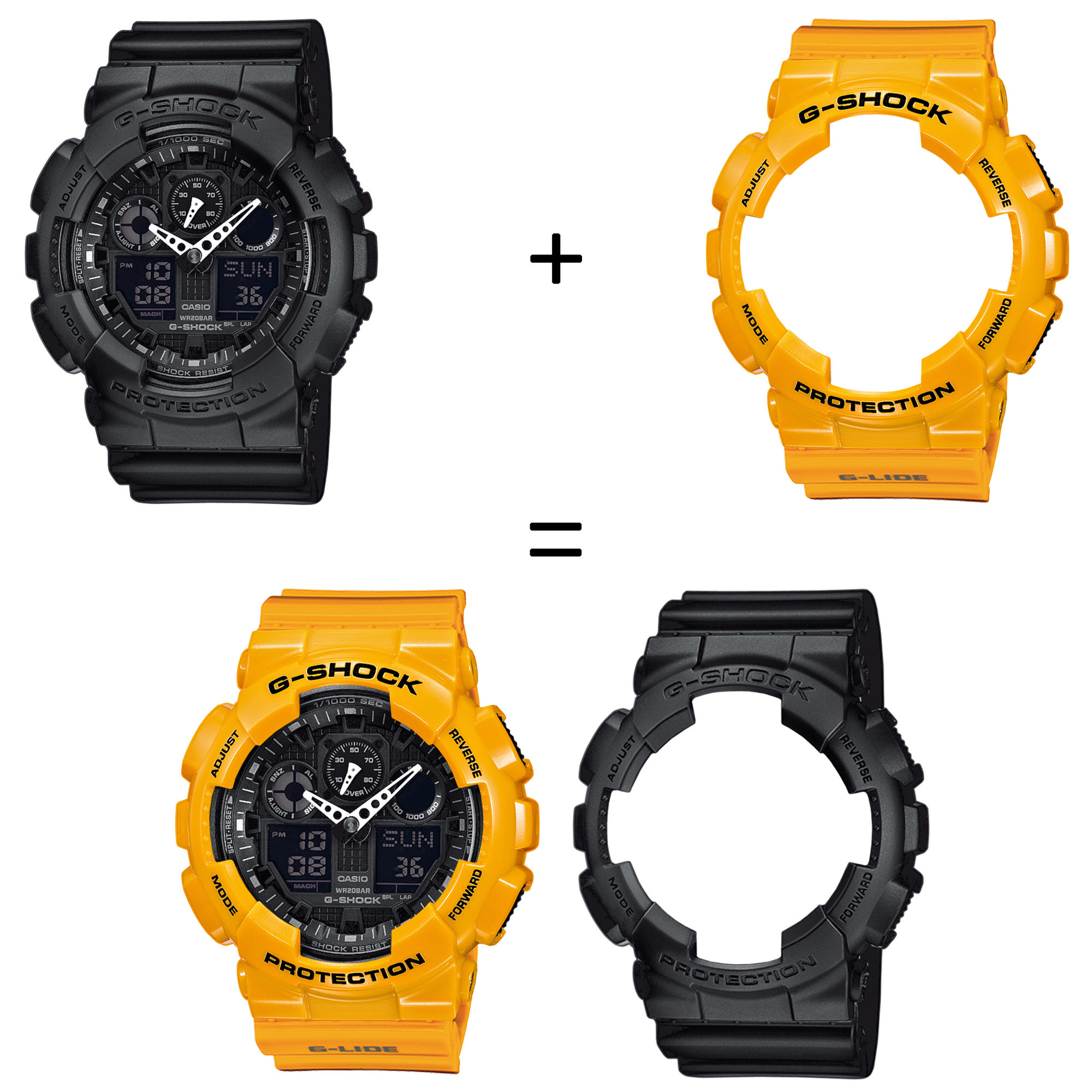 Casio SET GA-100-1A1ER + BEZEL 10347601 + PASEK 10457913 zegarek - miniatura 2