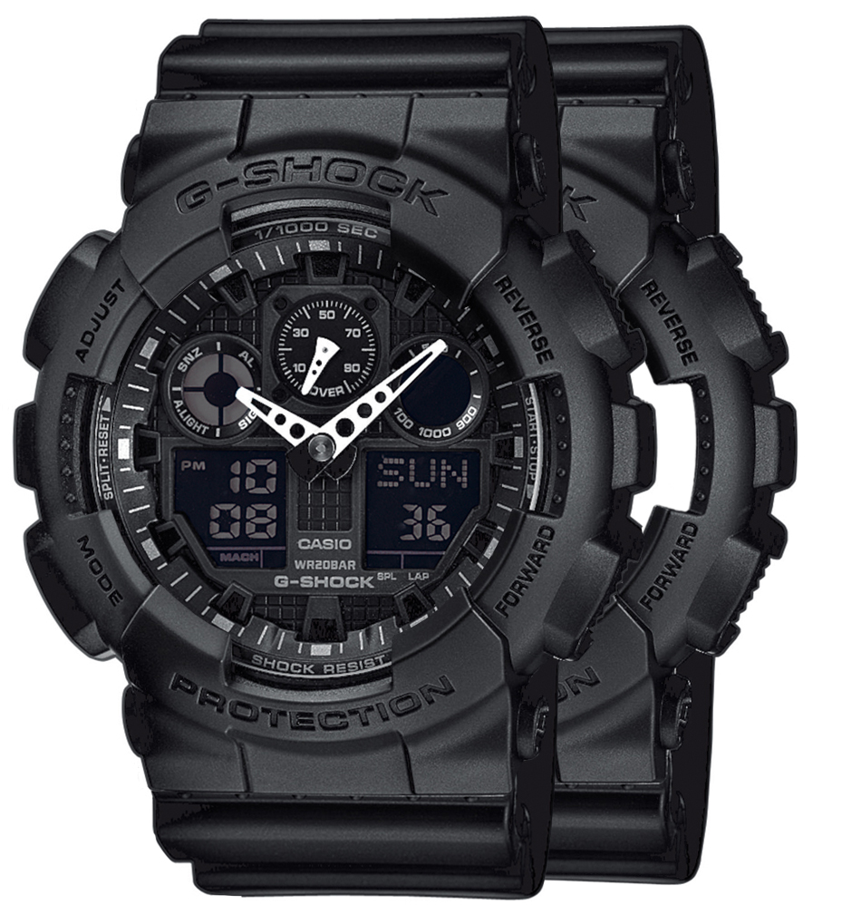 G-SHOCK SET GA-100-1A1ER + BEZEL 10358741 + PASEK 10536683