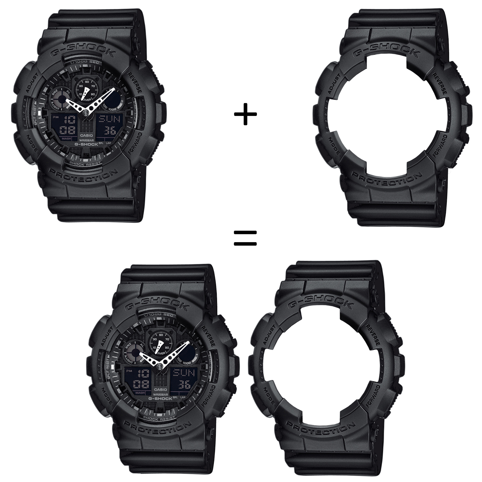 Casio SET GA-100-1A1ER + BEZEL 10358741 + PASEK 10536683 zegarek - miniatura 2
