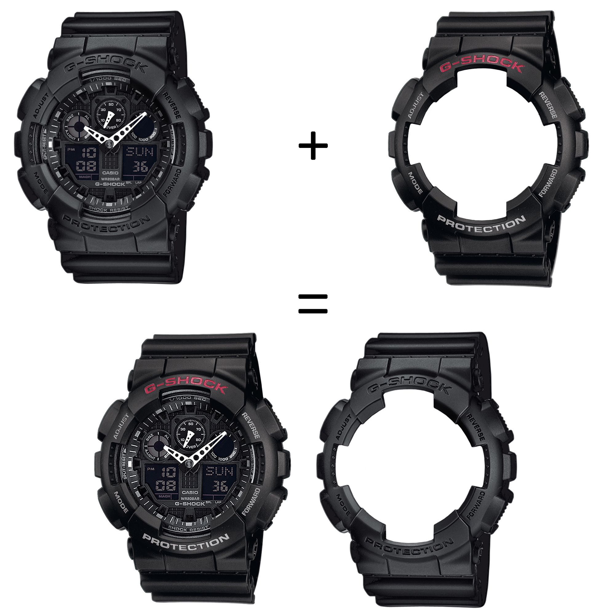 Casio SET GA-100-1A1ER + BEZEL 10378531 + PASEK 10347688 zegarek - miniatura 2
