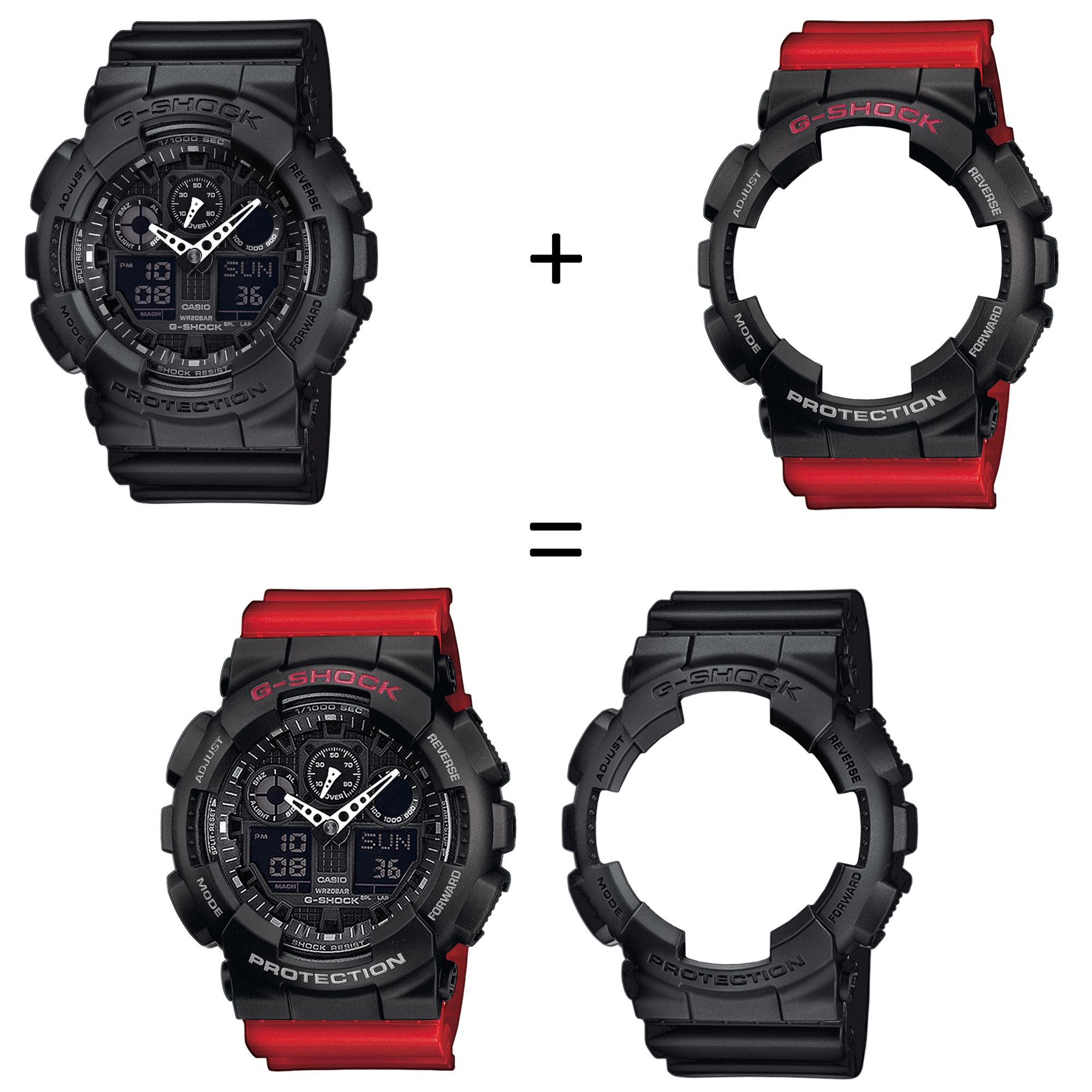 Casio SET GA-100-1A1ER + BEZEL 10378531 + PASEK 10395226 zegarek - miniatura 2
