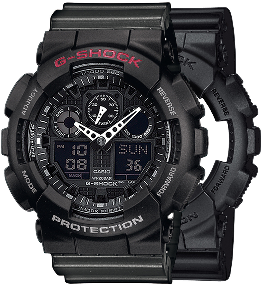 Casio G-SHOCK SET GA-100-1A1ER + BEZEL 10378531 + PASEK 10467764 