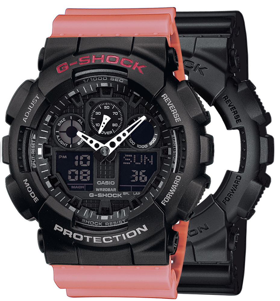  Casio G-SHOCK SET GA-100-1A1ER + BEZEL 10378531 + PASEK 10498150 