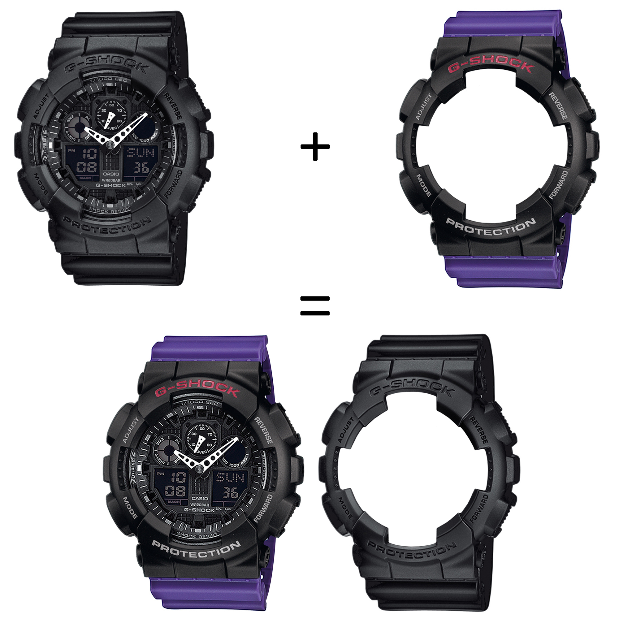 Casio SET GA-100-1A1ER + BEZEL 10378531 + PASEK 10498156 zegarek - miniatura 2