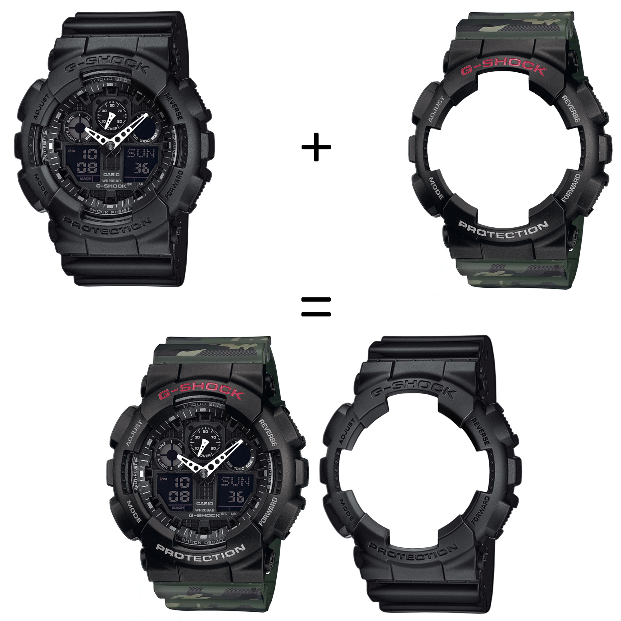 Casio SET GA-100-1A1ER + BEZEL 10378531 + PASEK 10561429 zegarek - miniatura 2