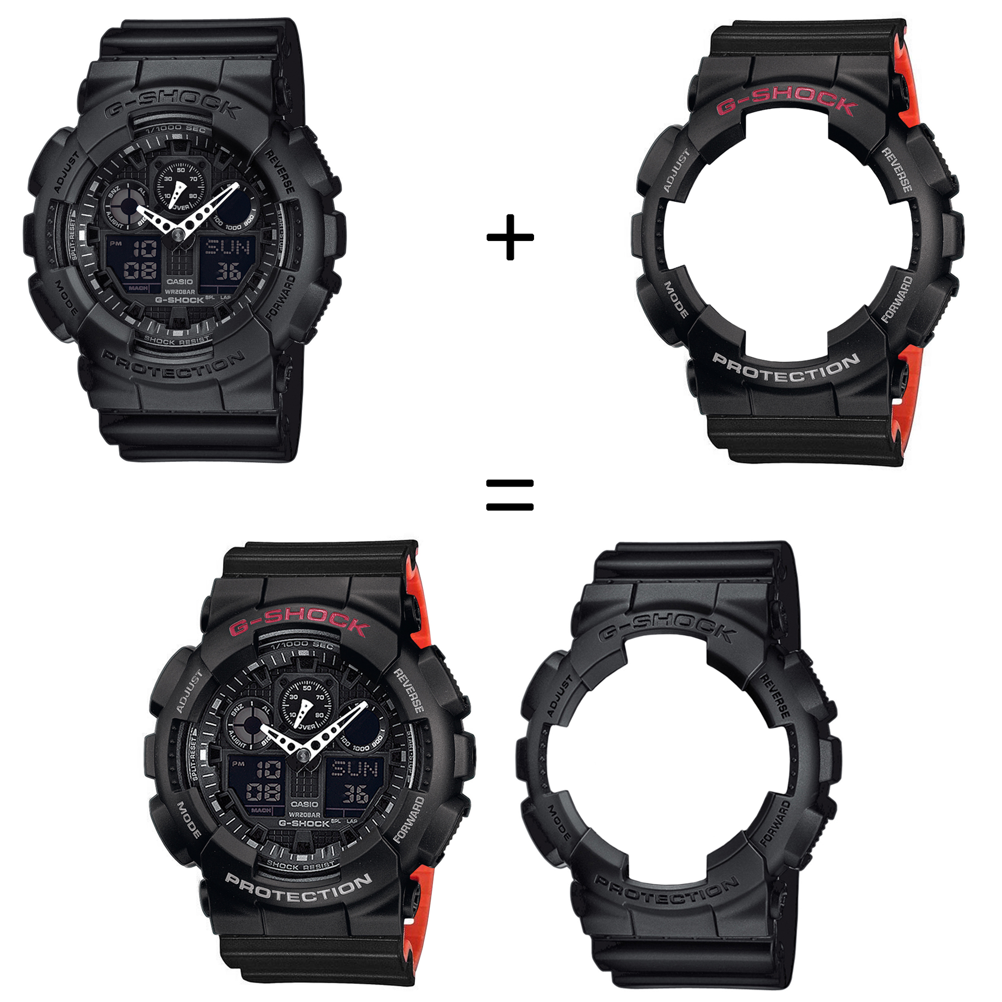 Casio SET GA-100-1A1ER + BEZEL 10378531 + PASEK 10577142 zegarek - miniatura 2