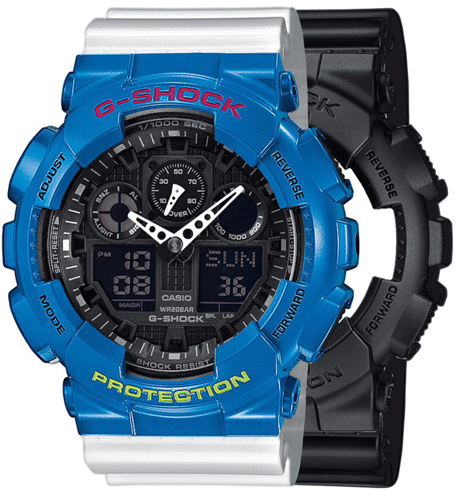 G-SHOCK SET GA-100-1A1ER + BEZEL 10388974 + PASEK 10347710