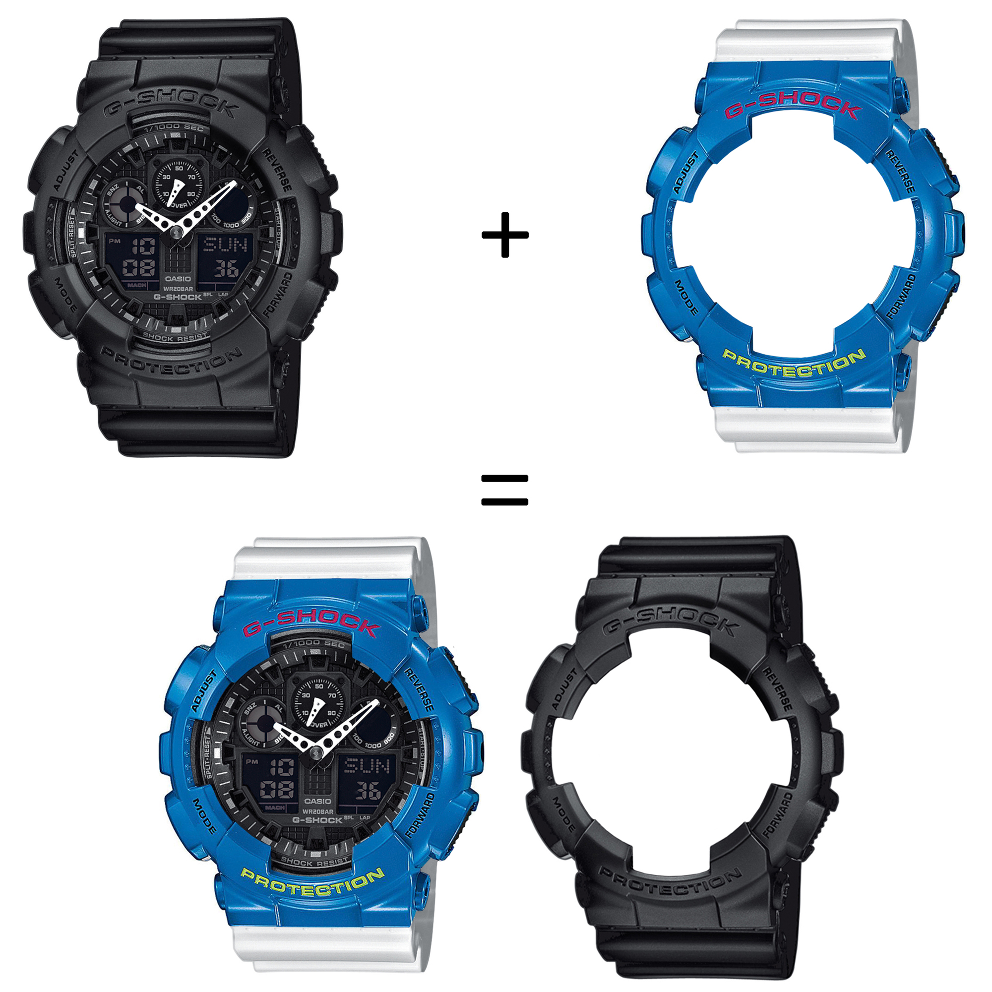 Casio SET GA-100-1A1ER + BEZEL 10388974 + PASEK 10347710 zegarek - miniatura 2
