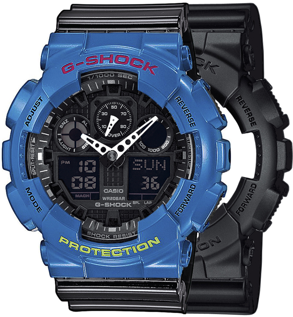 G-SHOCK SET GA-100-1A1ER + BEZEL 10388974 + PASEK 10378391