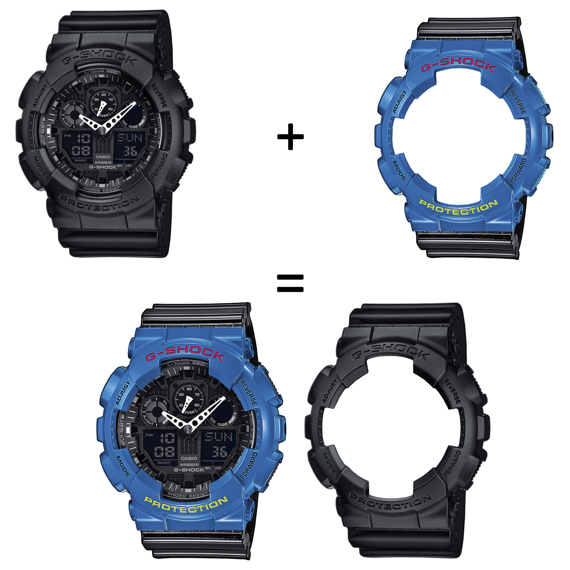 Casio SET GA-100-1A1ER + BEZEL 10388974 + PASEK 10378391 zegarek - miniatura 2
