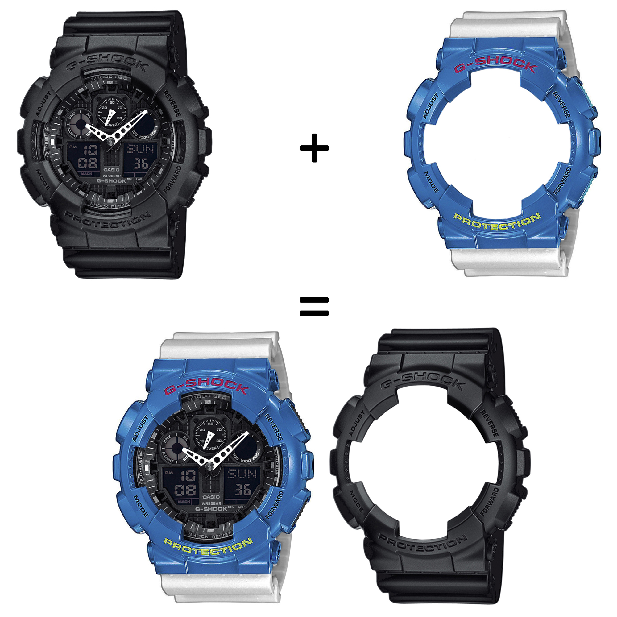 Casio SET GA-100-1A1ER + BEZEL 10388974 + PASEK 10430571 zegarek - miniatura 2