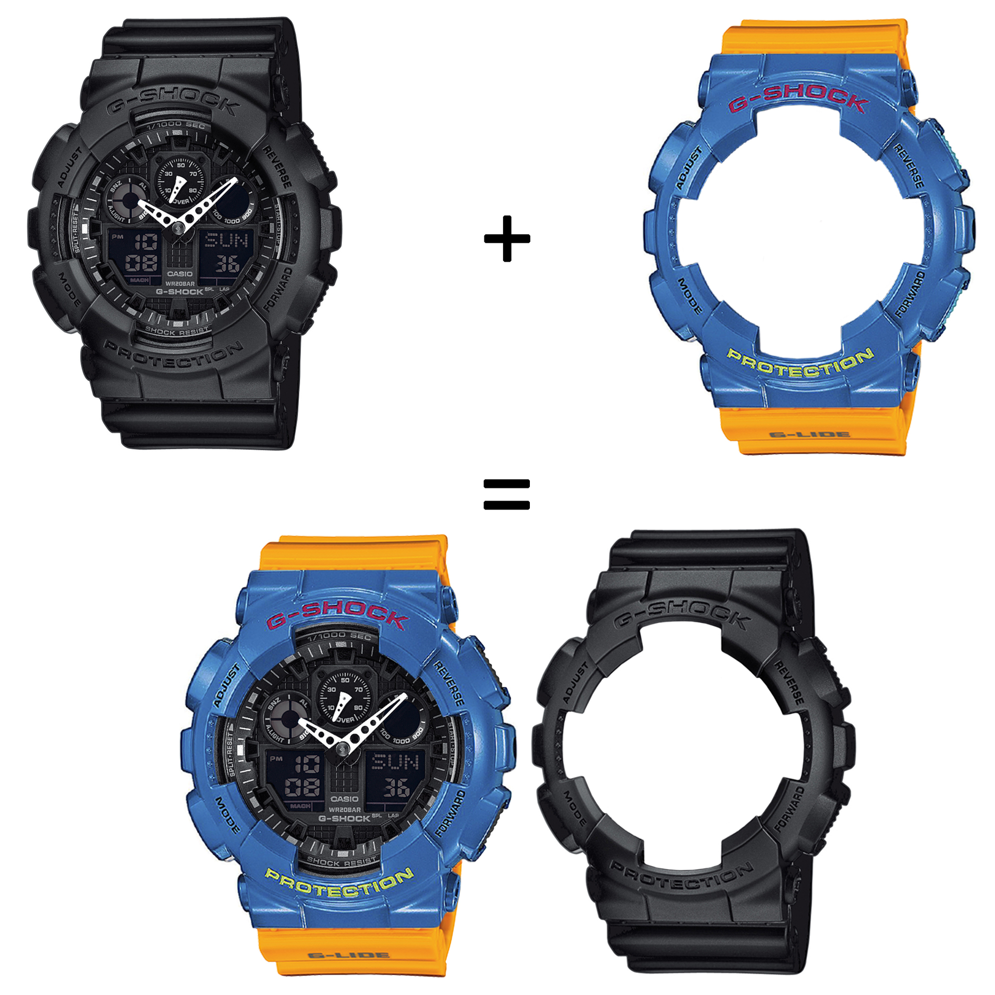 Casio SET GA-100-1A1ER + BEZEL 10388974 + PASEK 10457913 zegarek - miniatura 2