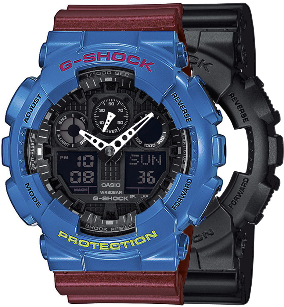 G-SHOCK SET GA-100-1A1ER + BEZEL 10388974 + PASEK 10477355