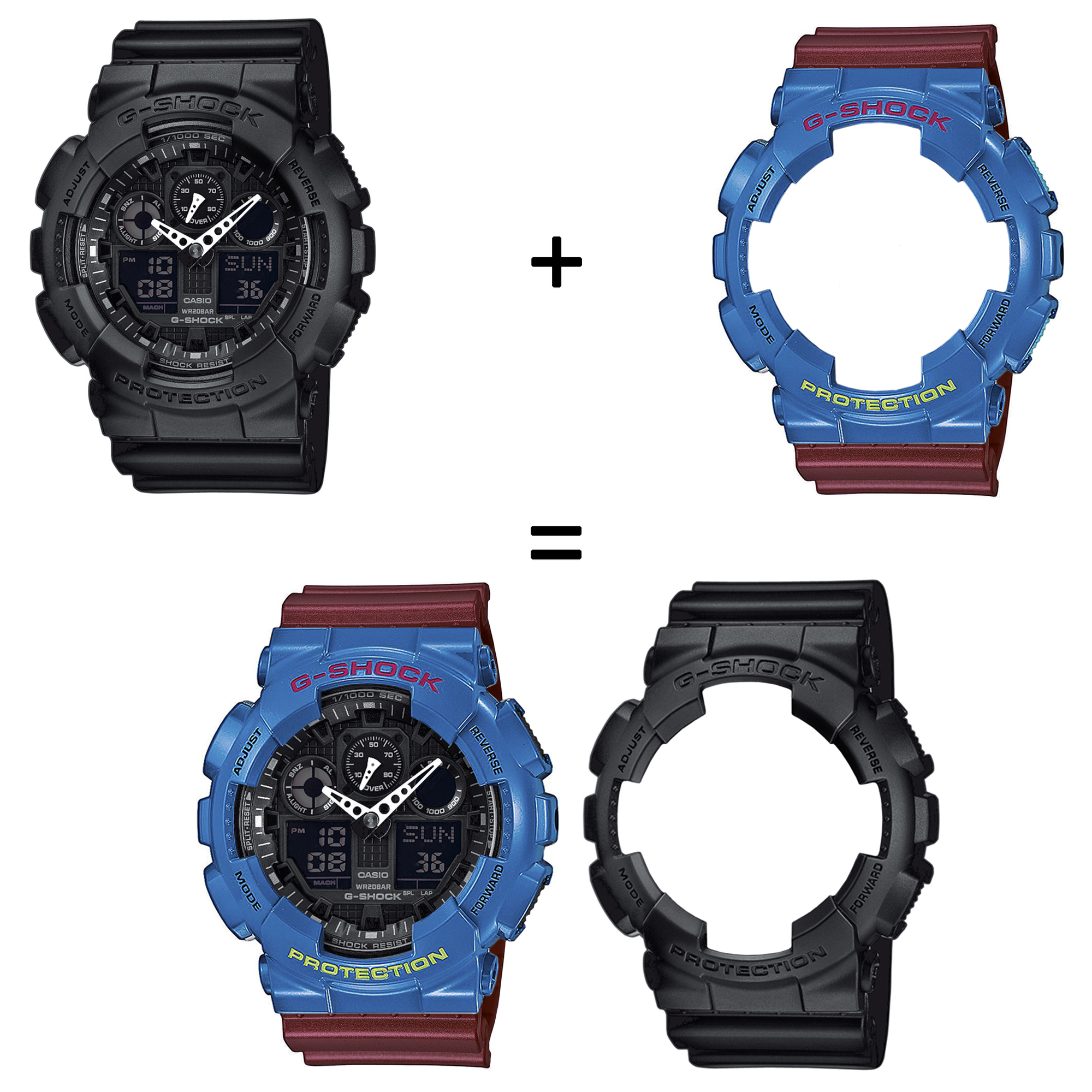 Casio SET GA-100-1A1ER + BEZEL 10388974 + PASEK 10477355 zegarek - miniatura 2
