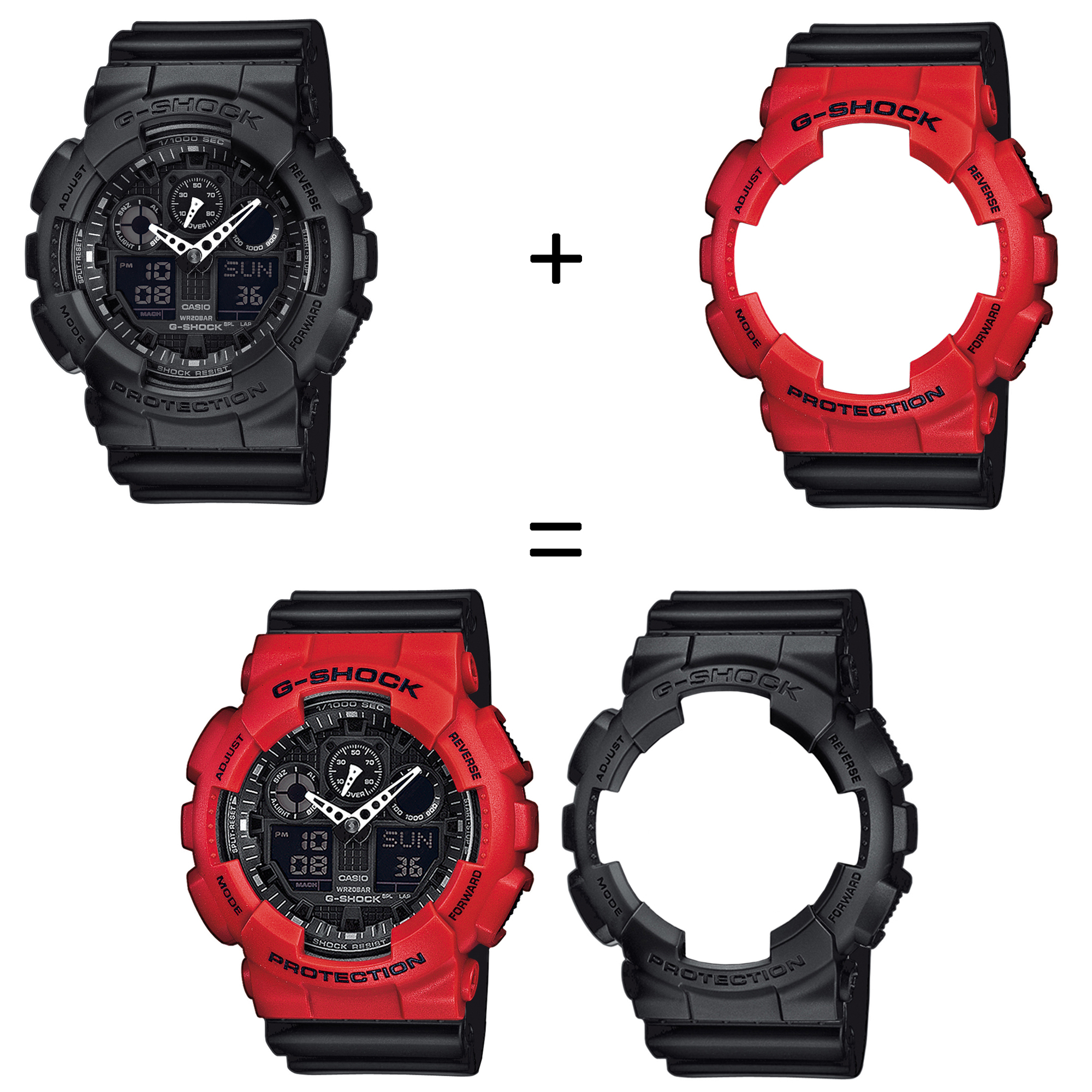 Casio SET GA-100-1A1ER + BEZEL 10395289 + PASEK 10347688 zegarek - miniatura 2