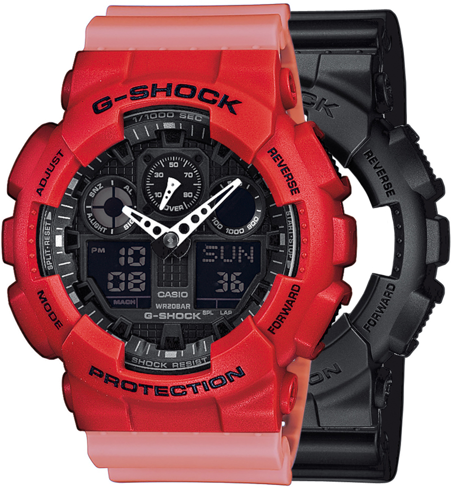  Casio G-SHOCK SET GA-100-1A1ER + BEZEL 10395289 + PASEK 10498150 