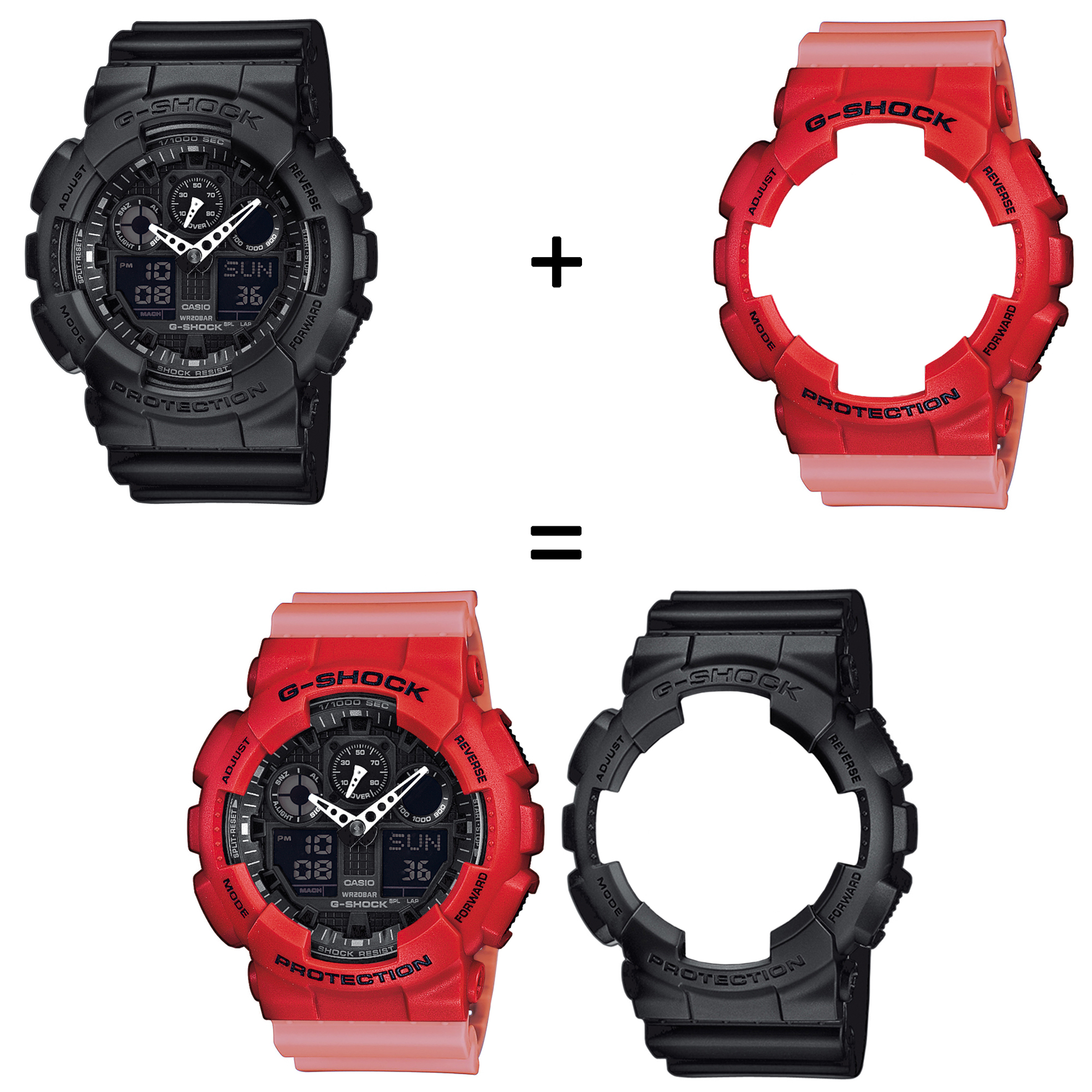 Casio SET GA-100-1A1ER + BEZEL 10395289 + PASEK 10498150 zegarek - miniatura 2