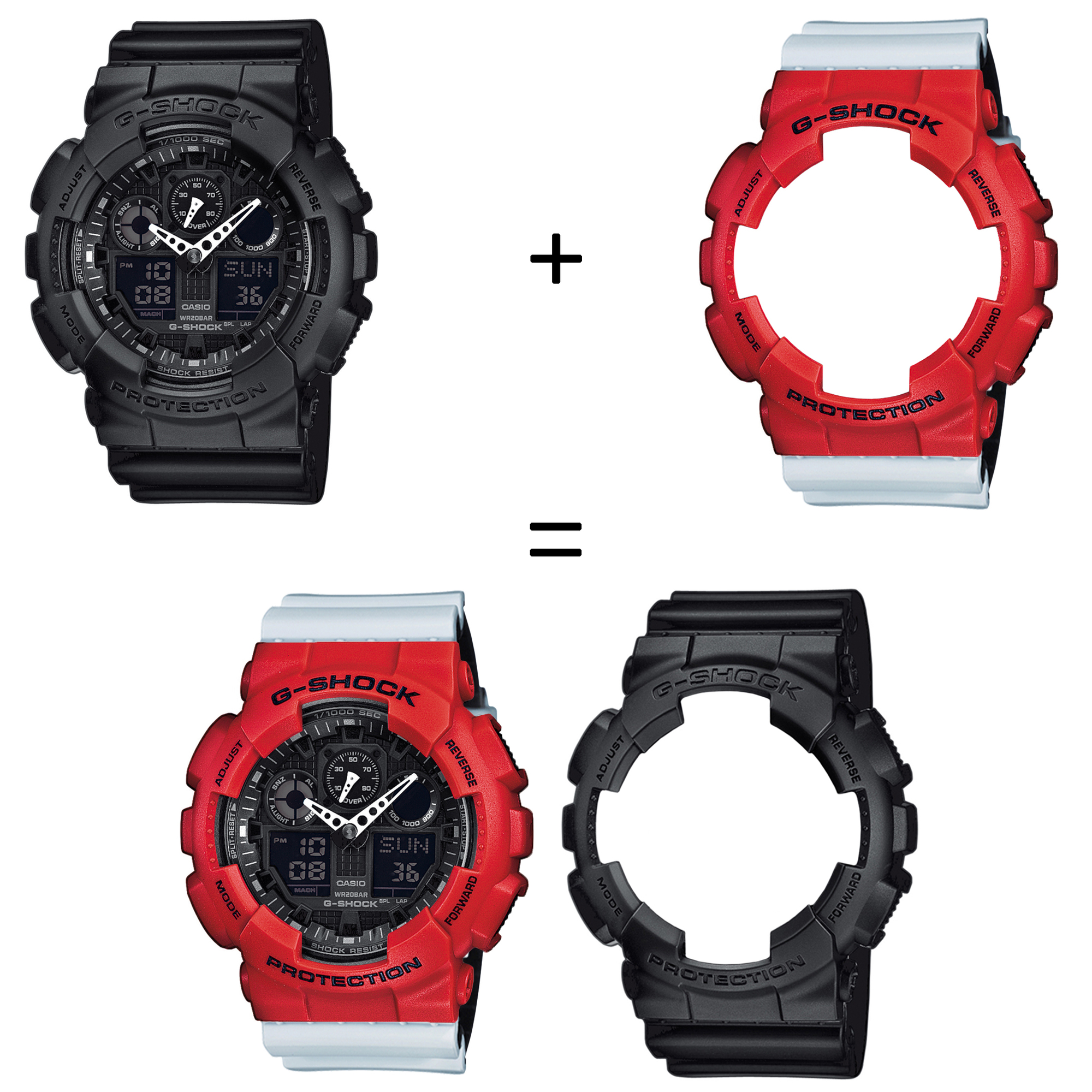 Casio SET GA-100-1A1ER + BEZEL 10395289 + PASEK 10527469 zegarek - miniatura 2