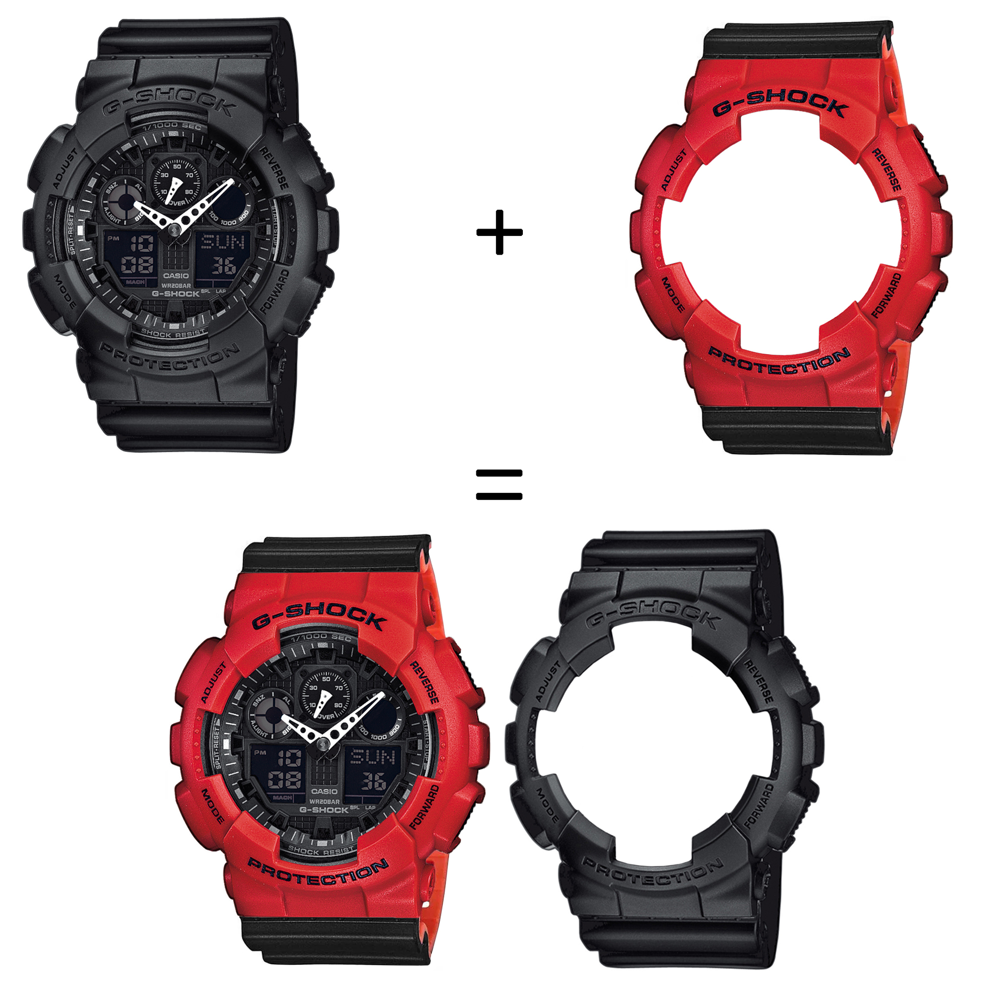 Casio SET GA-100-1A1ER + BEZEL 10395289 + PASEK 10577142 zegarek - miniatura 2