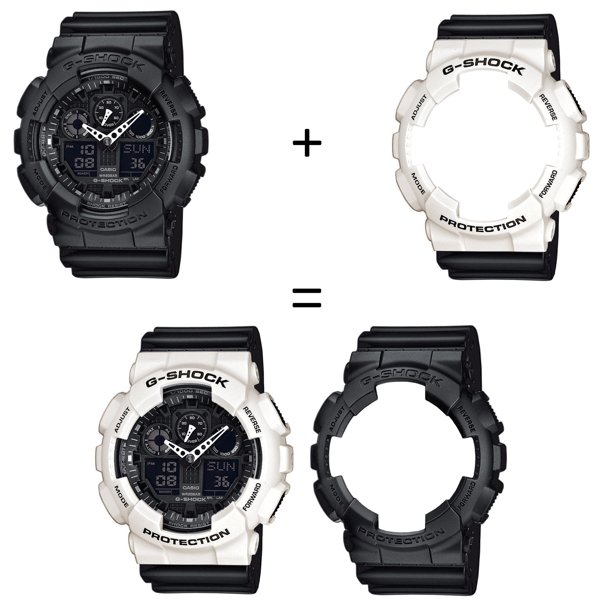 Casio SET GA-100-1A1ER + BEZEL 10395292 + PASEK 10347688 zegarek - miniatura 2