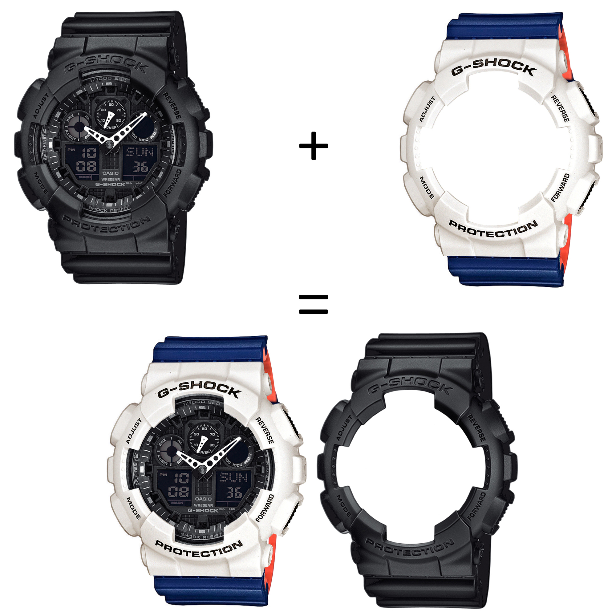 Casio SET GA-100-1A1ER + BEZEL 10395292 + PASEK 10527467 zegarek