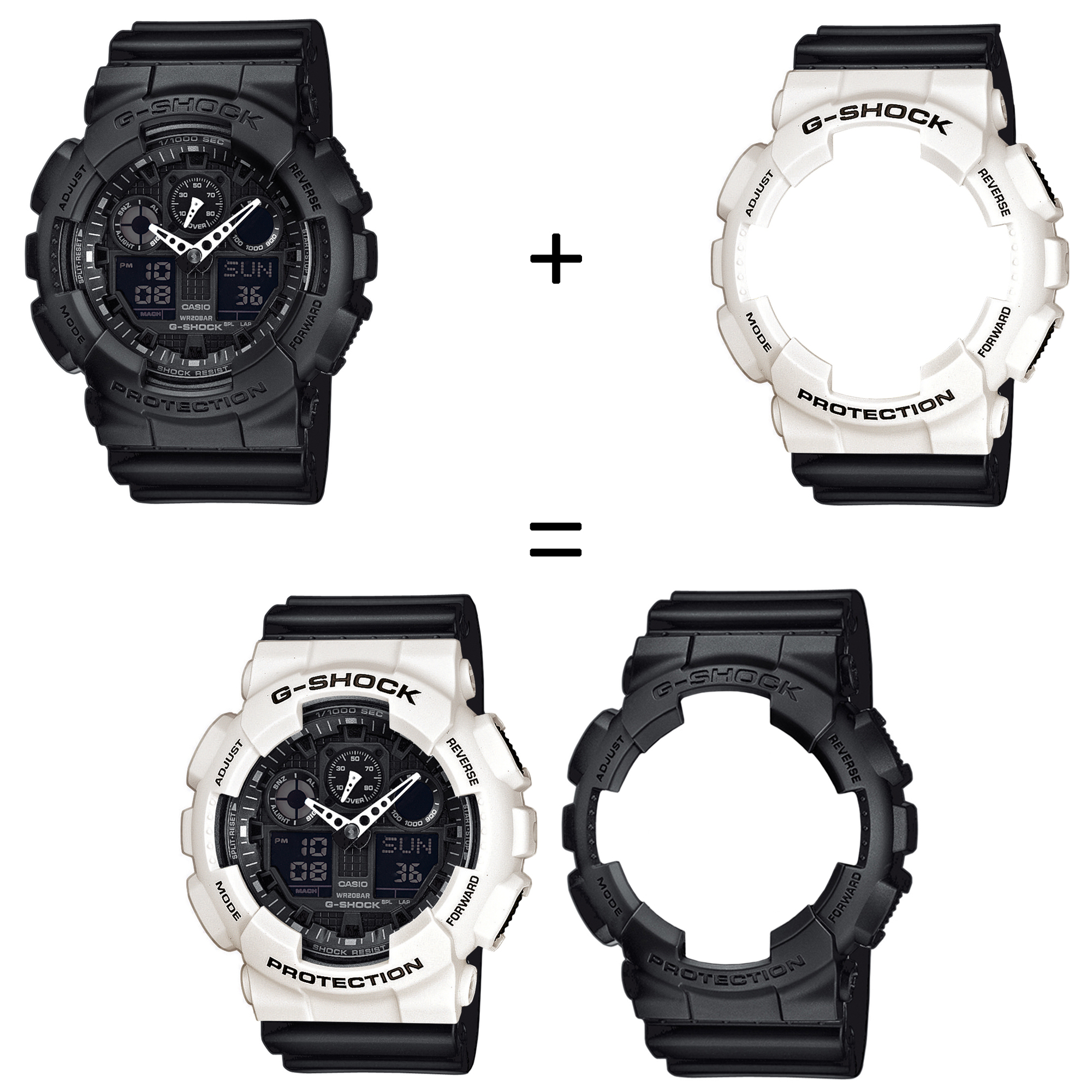 Casio SET GA-100-1A1ER + BEZEL 10395292 + PASEK 10536683 zegarek - miniatura 2