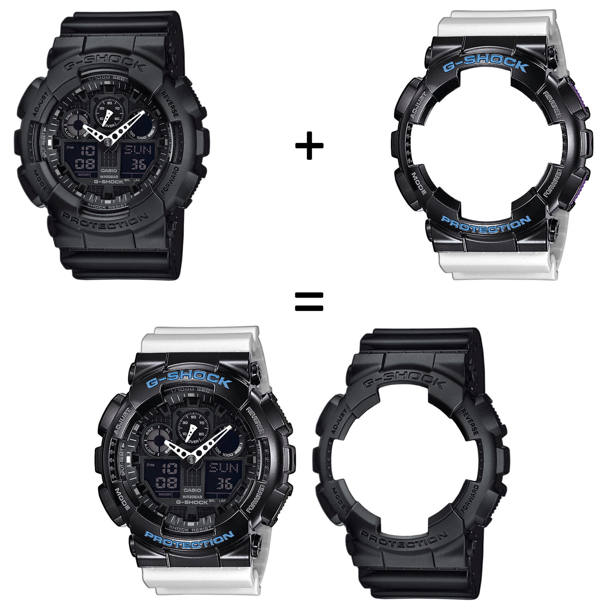 Casio SET GA-100-1A1ER + BEZEL 10407691 + PASEK 10430571 zegarek - miniatura 2