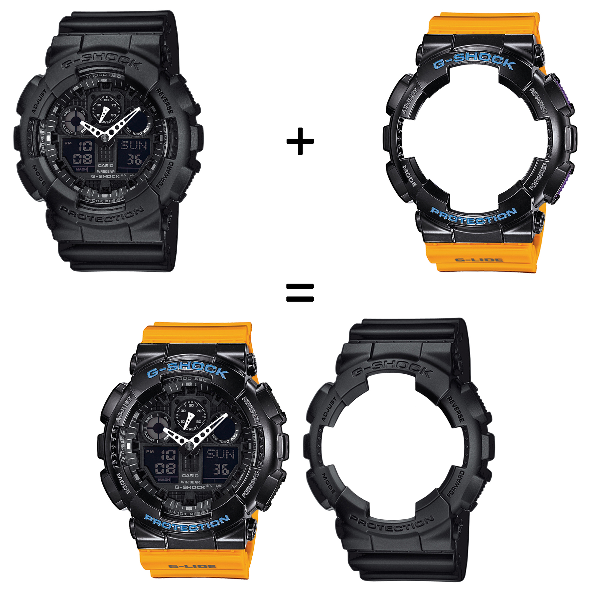Casio SET GA-100-1A1ER + BEZEL 10407691 + PASEK 10457913 zegarek - miniatura 2