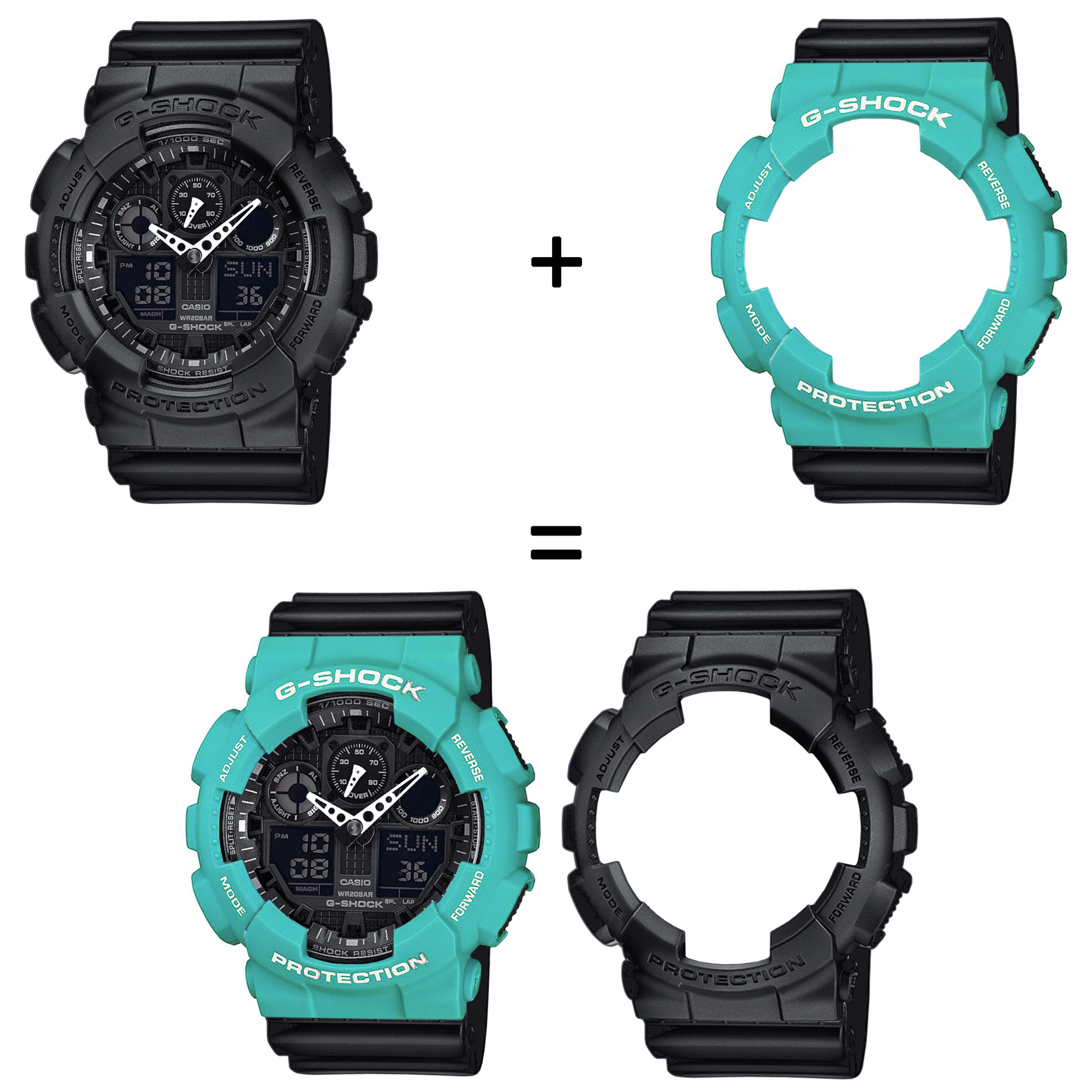 Casio SET GA-100-1A1ER + BEZEL 10410475 + PASEK 10347688 zegarek - miniatura 2