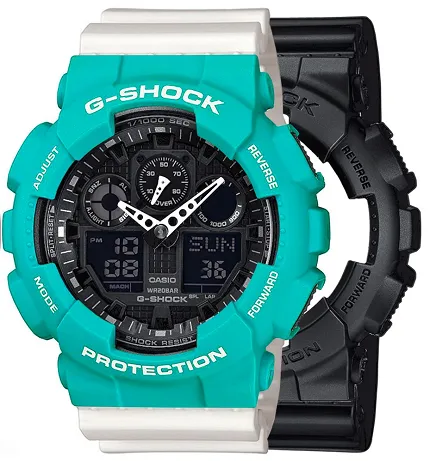 Casio SET GA-100-1A1ER + BEZEL 10410475 + PASEK 10366715 - zdjęcie 1
