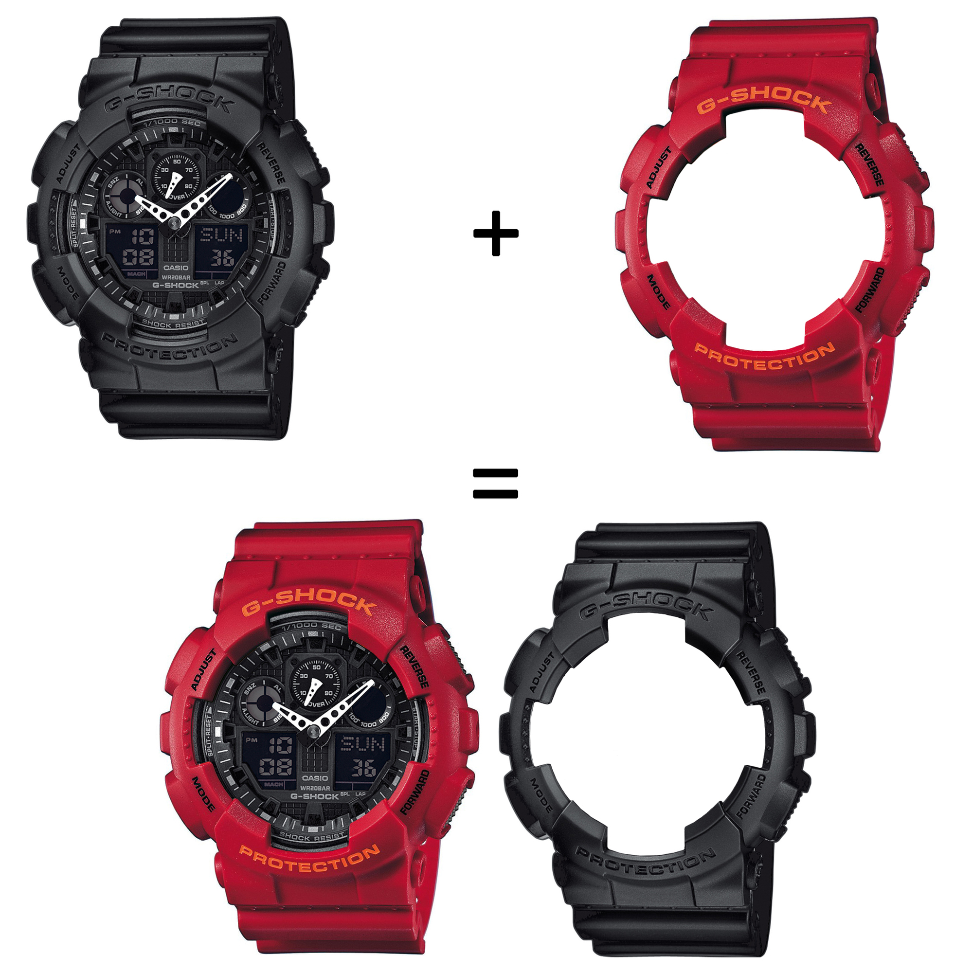 Casio SET GA-100-1A1ER + BEZEL 10441433 + PASEK 10395226 zegarek