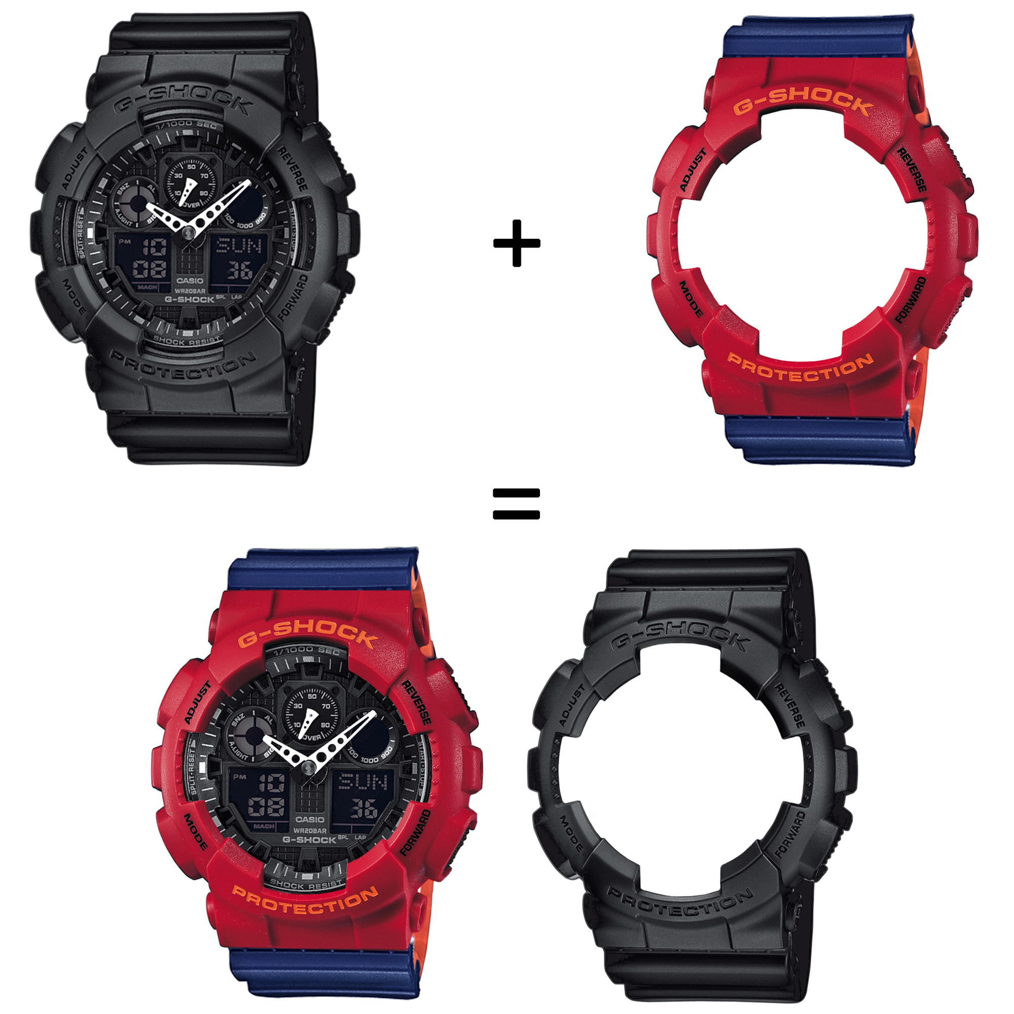Casio SET GA-100-1A1ER + BEZEL 10441433 + PASEK 10527467 zegarek - miniatura 2