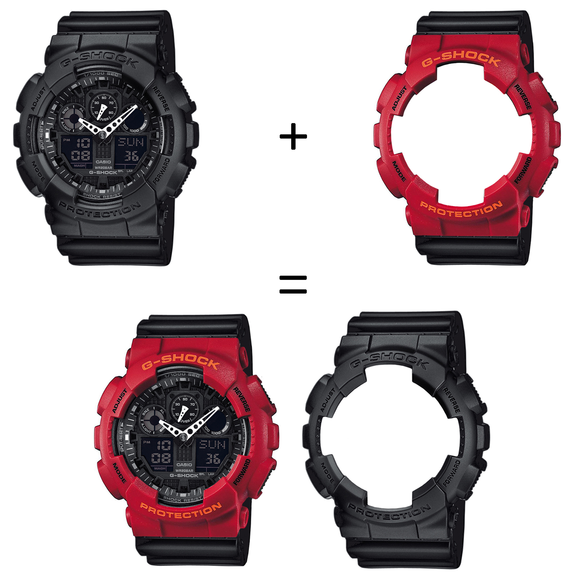 Casio SET GA-100-1A1ER + BEZEL 10441433 + PASEK 10536683 zegarek - miniatura 2